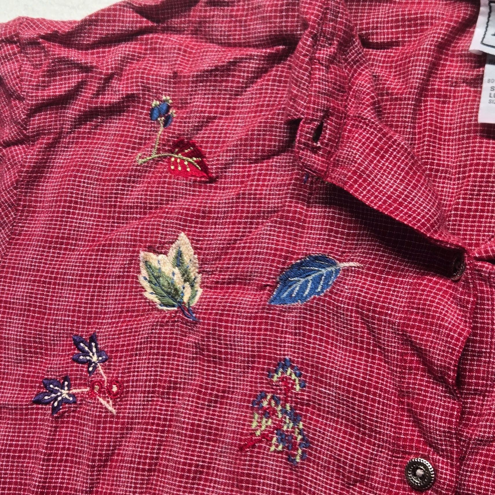 Vintage Nikki Shirt Adult Women Button-Up Western Plaid Long Sleeve 20W Red Cotton Blend Casual Workwear Western Womens Size 3XL / US 20-22 - 3 Thumbnail