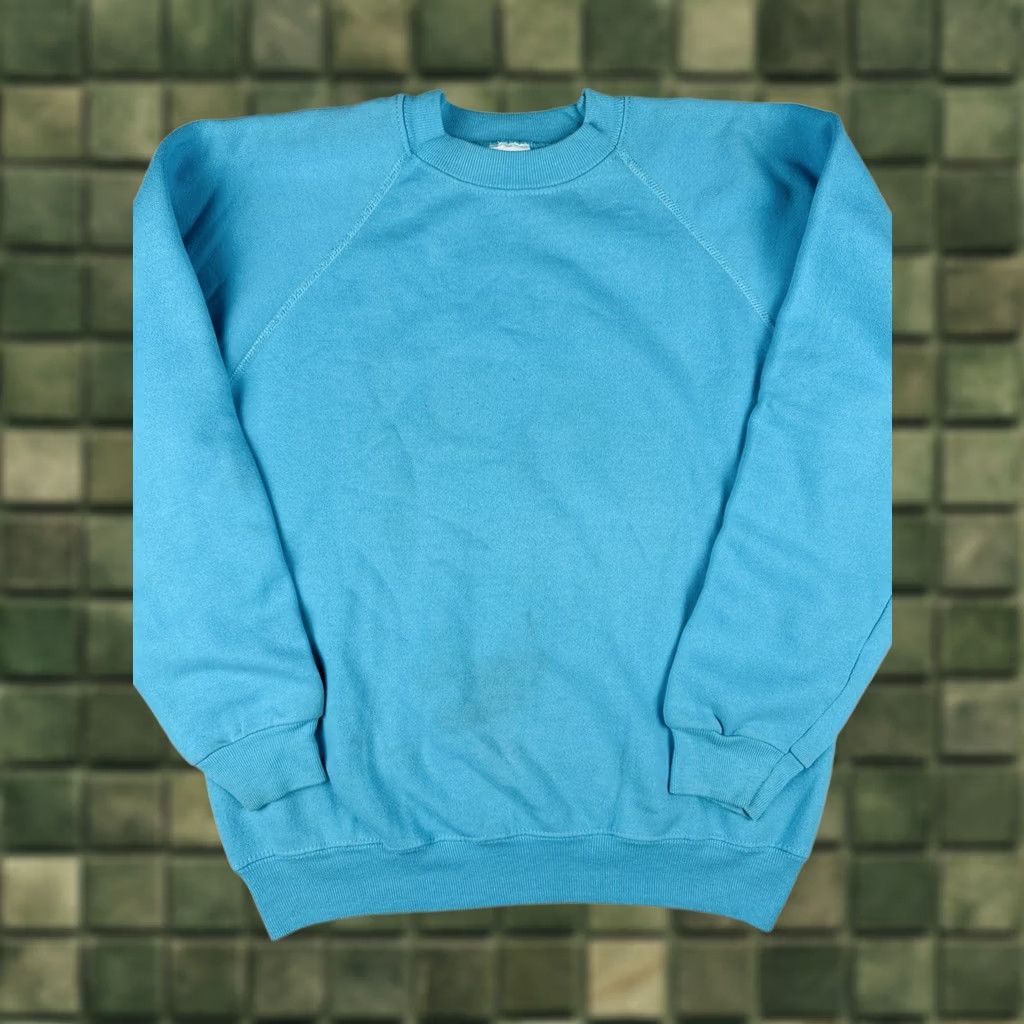 Hanes VINTAGE Hanes Sweatshirt Crewneck Teal Blue 90s USA Large Mens Blank Size US L / EU 52-54 / 3 - 1 Thumbnail