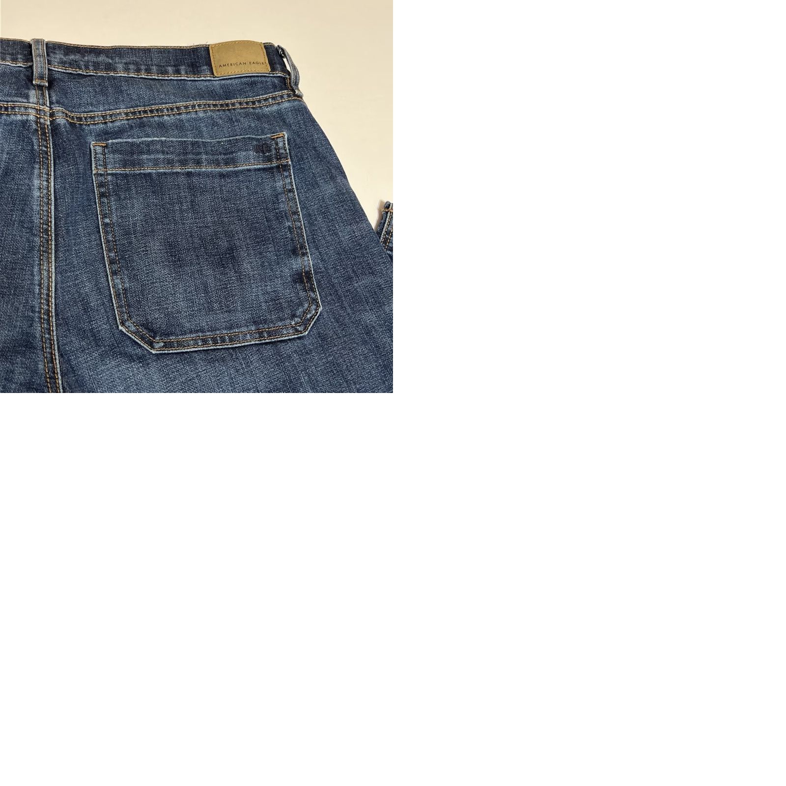 American Eagle Outfitters American Eagle Jeans Womens 14 Reg Blue Stovepipe Wide-Leg Denim Stretch 5-Pocket High Rise Vintage Theme Relaxed 90s Logo Boys Womens Mens Size 25" / US 0 / IT 36 - 9 Thumbnail