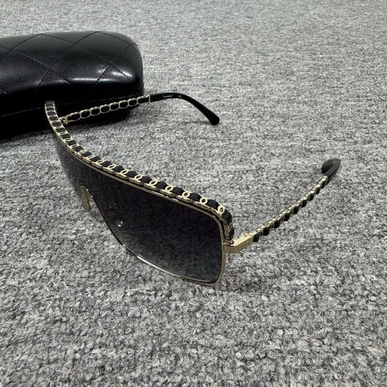 Chanel chanel double c logo leather sunglasses Size ONE SIZE - 2 Thumbnail