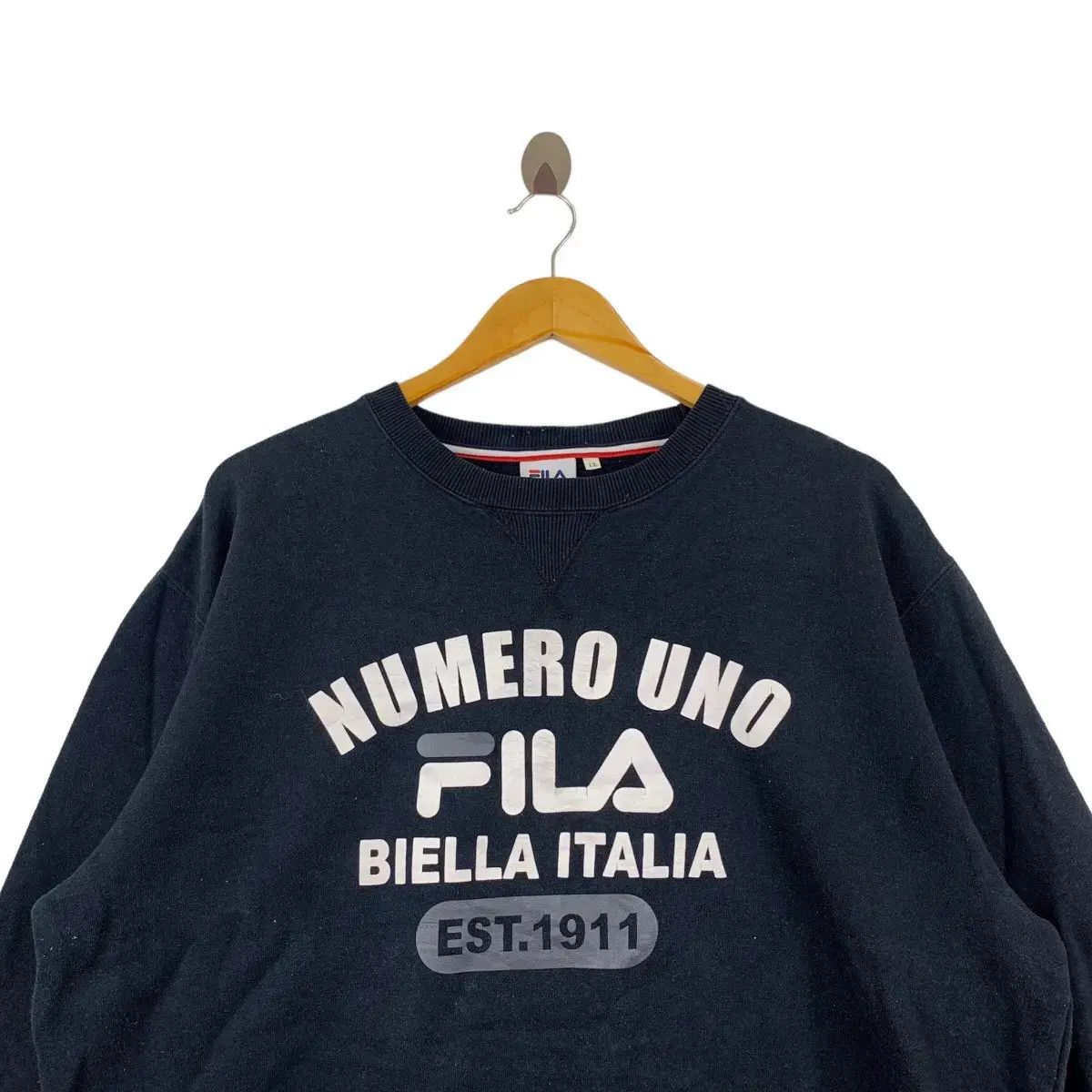 Fila × Vintage Vintage FILA NUMERO UNO Biella Italia Embossed Sweatshirt Size L / US 10 / IT 46 - 2 Thumbnail