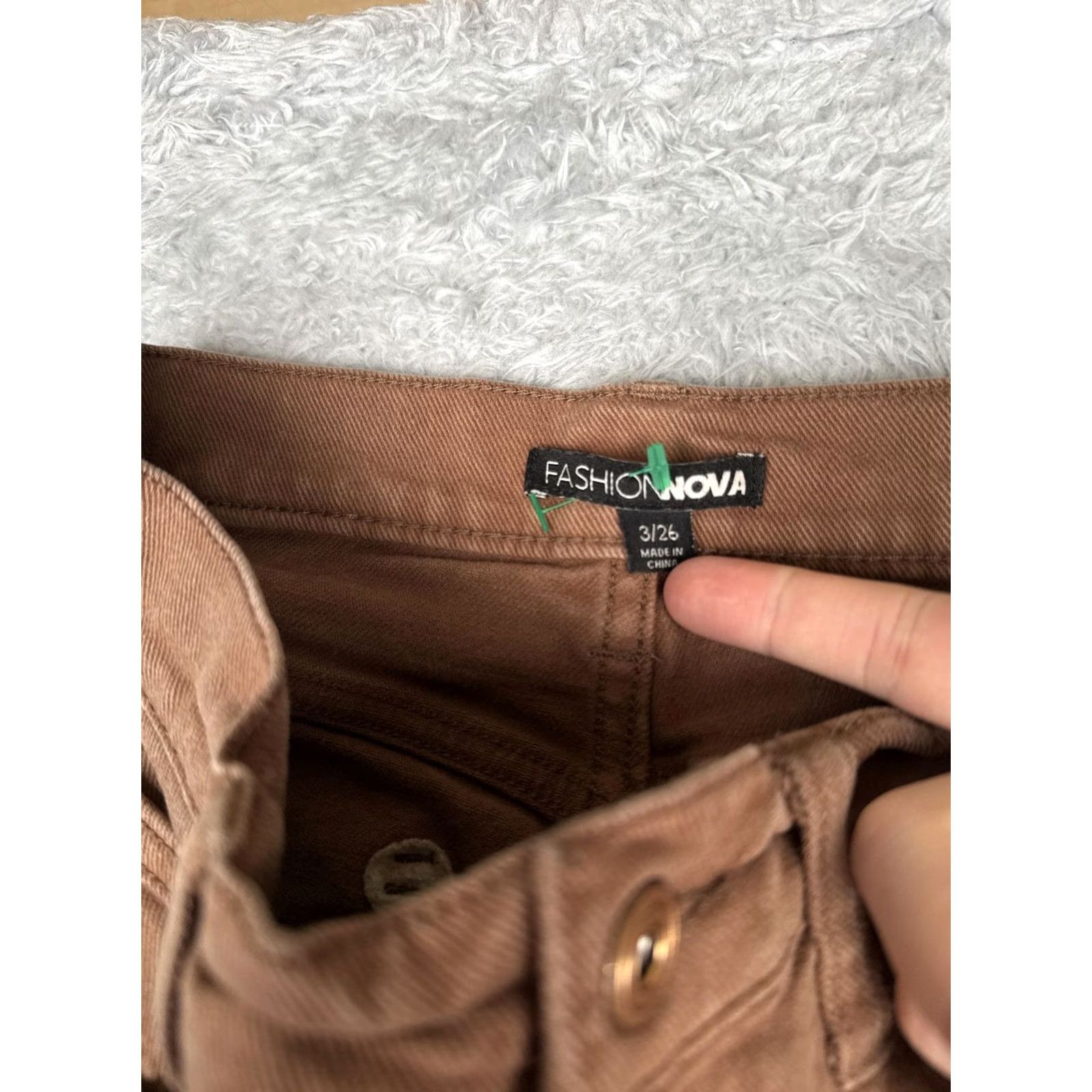 Fashion Nova FASHION NOVA Jeans Bootcut Womens 3/26 26 Brown Mid Rise Stretch Denim 5-Pocket Rise Mid/Bootcut 30.5 In Inseam Size 26" / US 2 / IT 38 - 6 Thumbnail