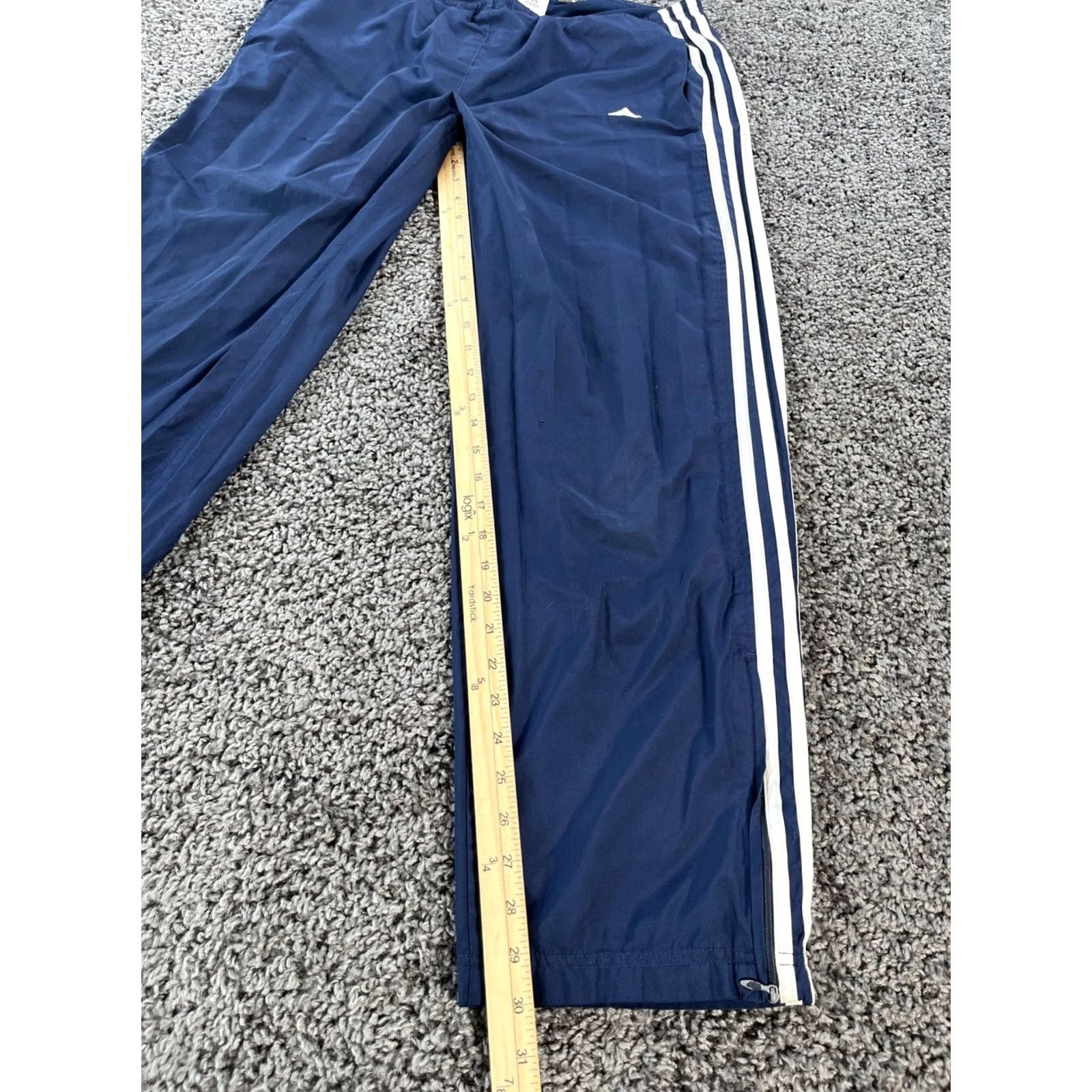 Adidas VINTAGE adidas Track Pants Mens L Blue 00s Distressed Baggy Pockets 70s Style Size US 33 - 2 Thumbnail