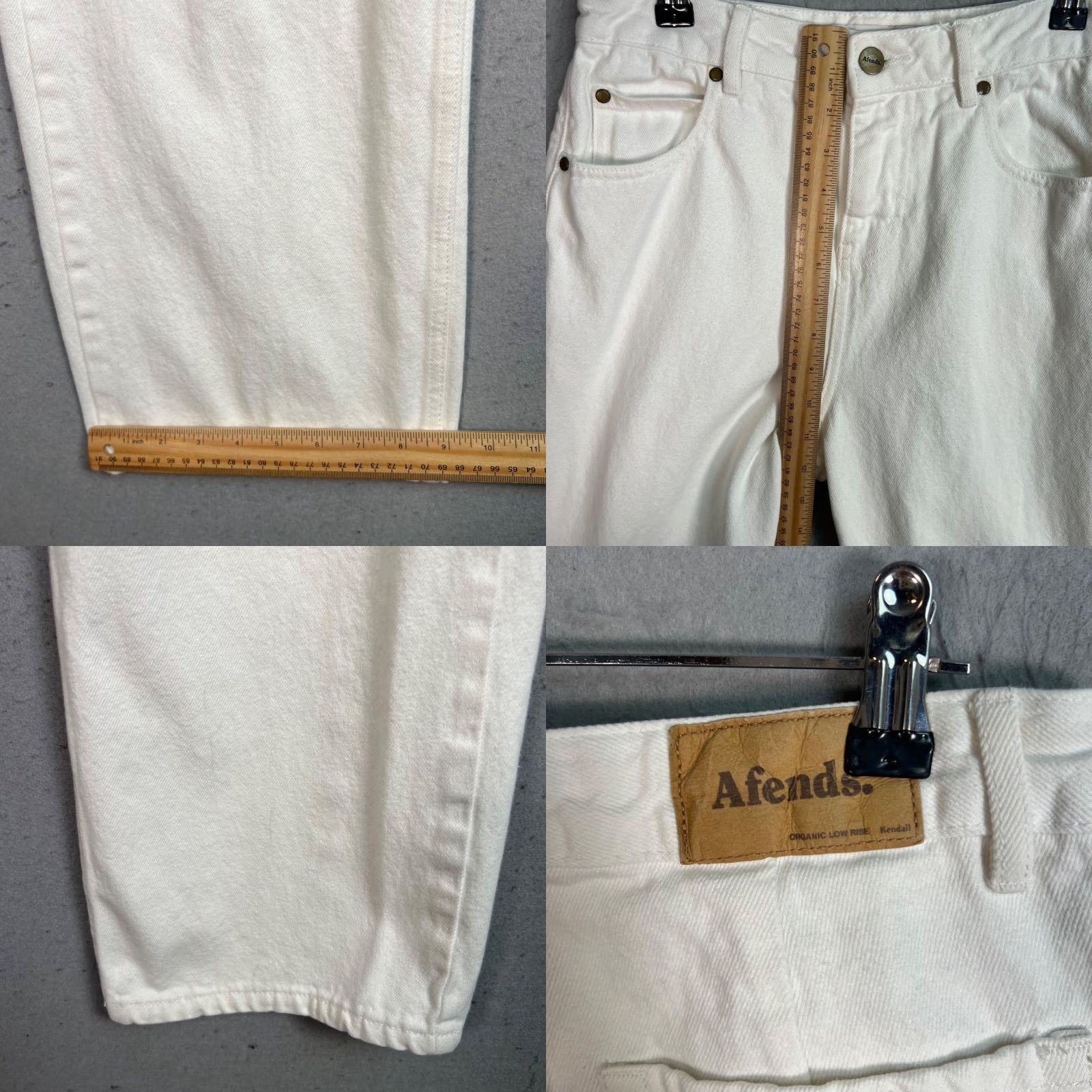 Afends Afends Womens Size 24 Organic Cotton White High-Waist Straight-Leg Jeans Denim Shirt? Size 42" / US 20 - 8 Thumbnail