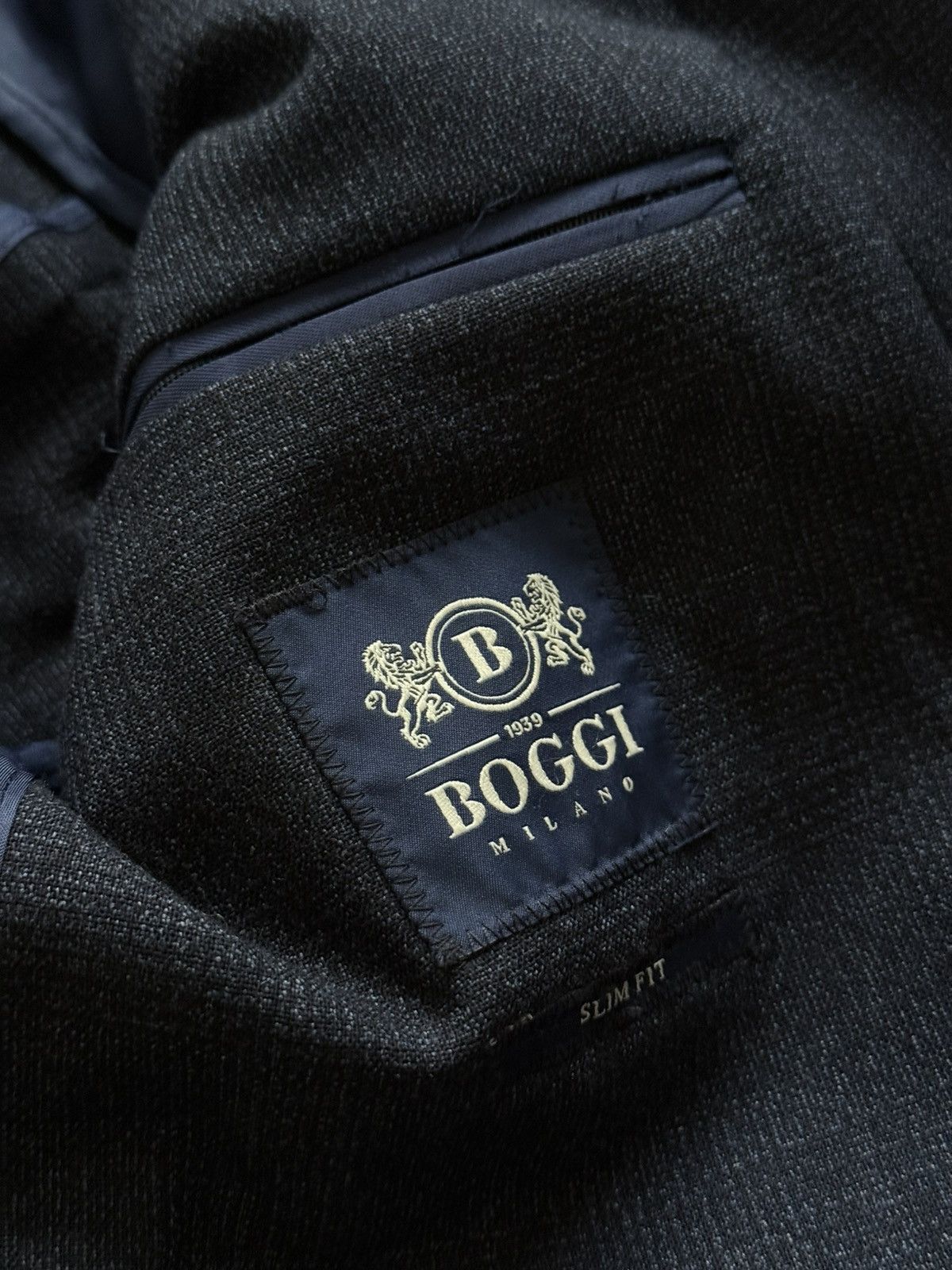 Boggi Boggi Milano Navy Blue Wool Blazer Jacket Size 50 Size 40R - 7 Thumbnail