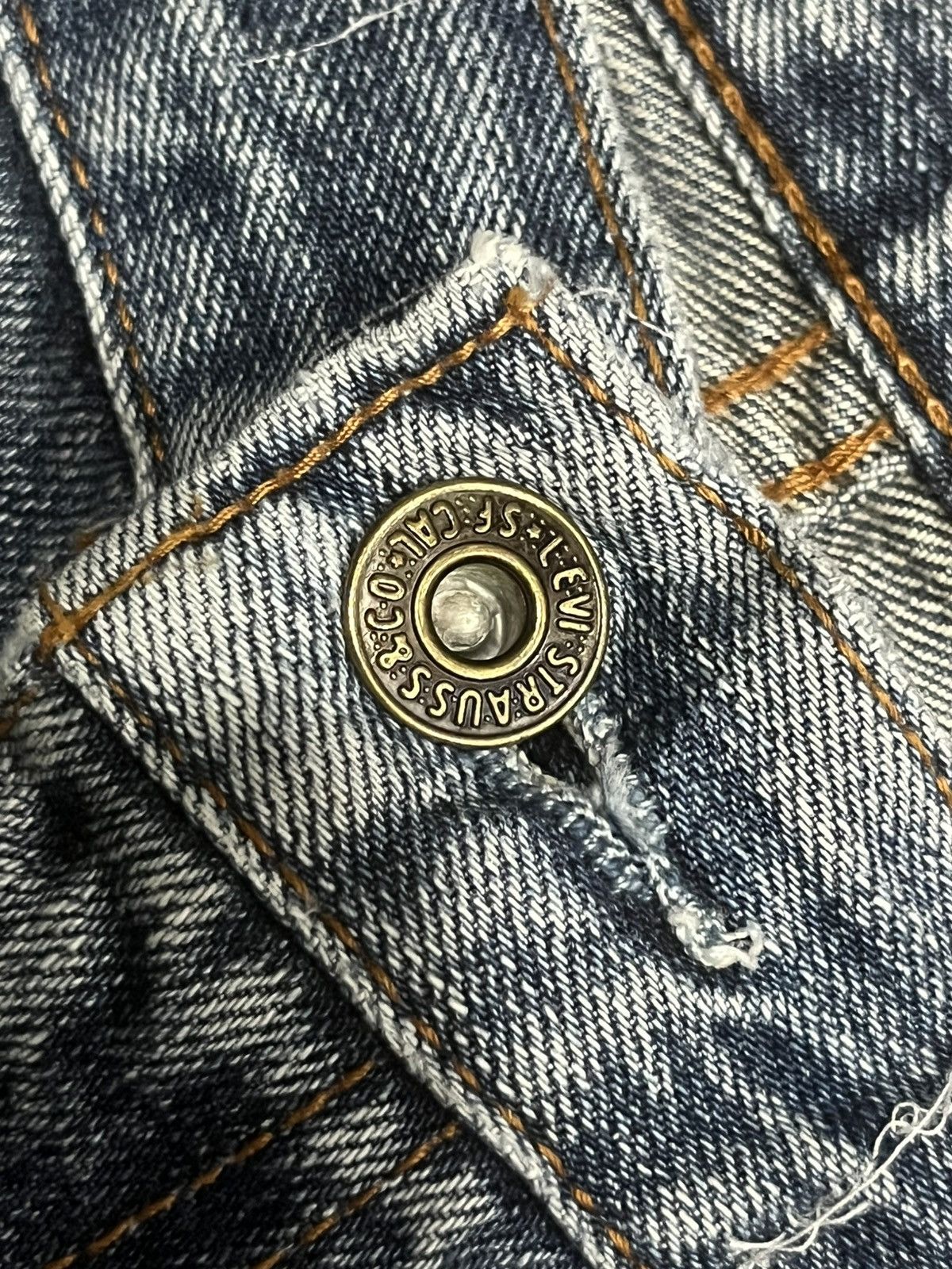 Levi's Vintage Levi’s 503 Reworked White Bleached Flames Jeans Size US 34 / EU 50 - 5 Thumbnail