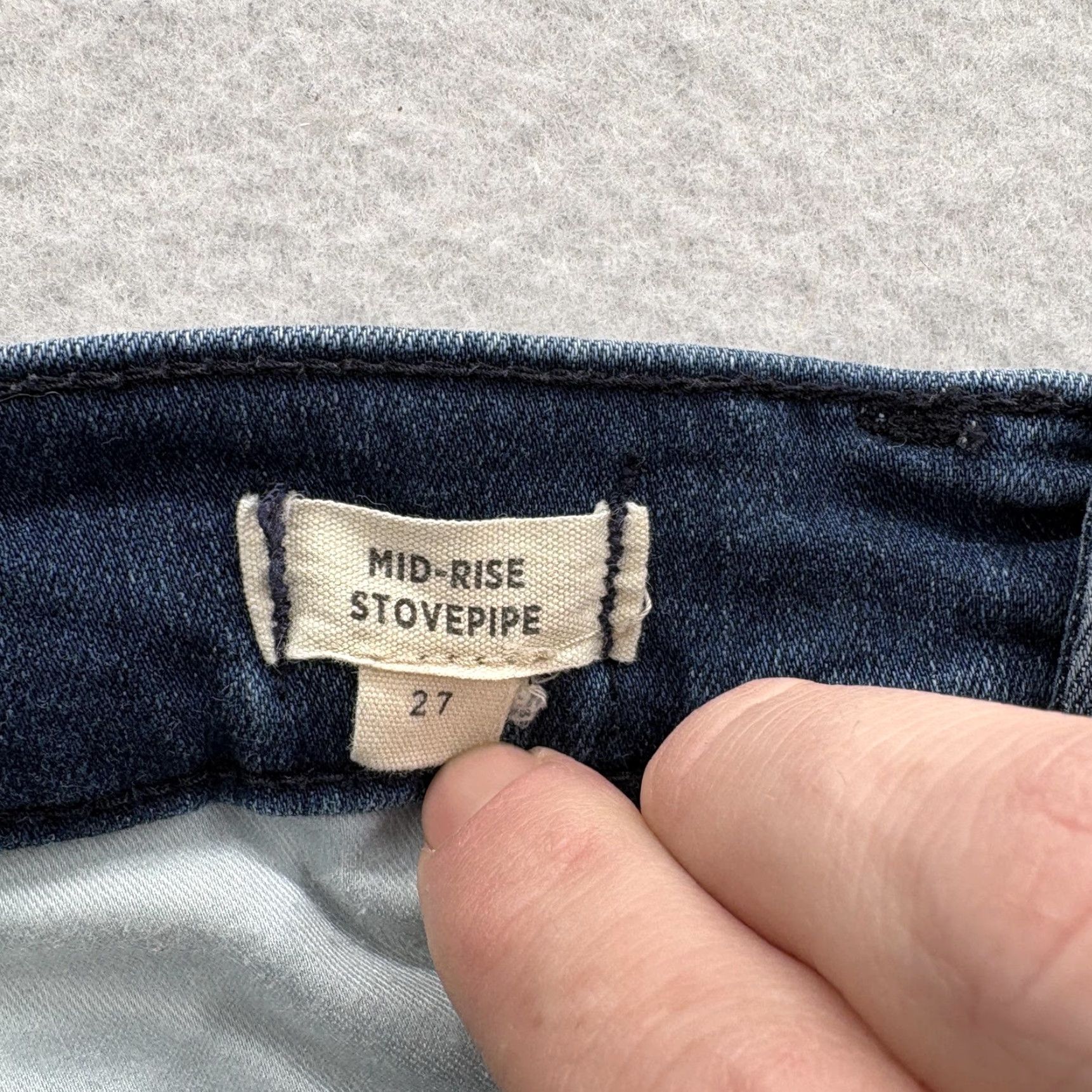 Madewell Madewell Jeans Womens 27 Blue Medium Wash Slim Stretch Denim Mid-Rise Stovepipe 5-Pocket Zipper Button Size 27" / US 4 / IT 40 - 4 Thumbnail
