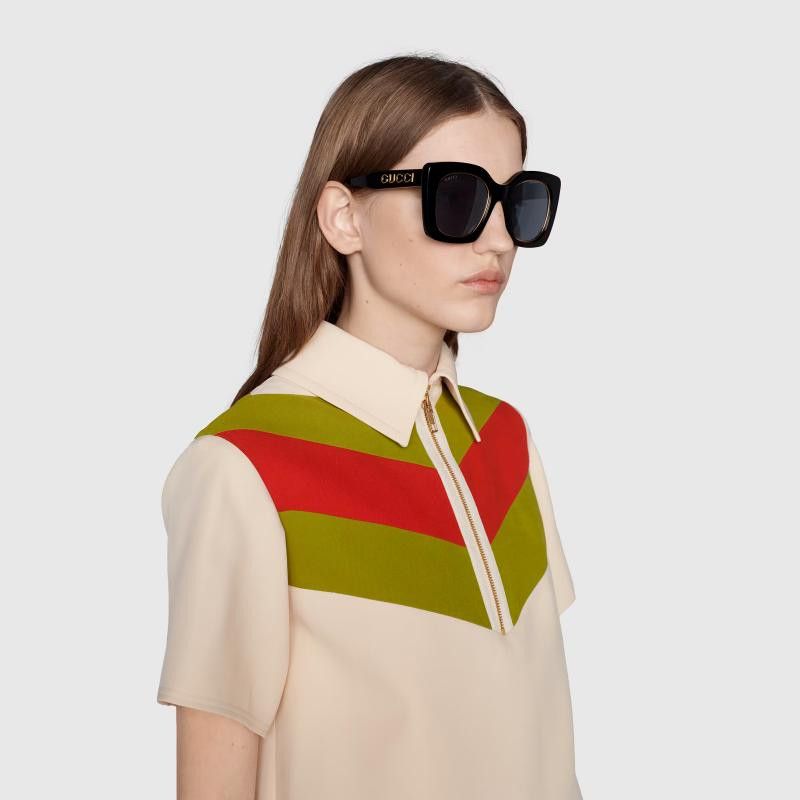 Gucci NEW Gucci GG1151S 001 Cat Eye Oversized Unisex Sunglasses Size ONE SIZE - 14 Thumbnail