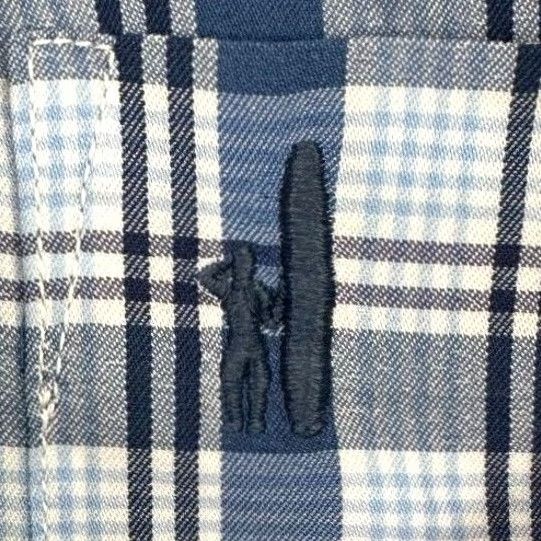 johnnie-O VINTAGE? No. Johnnie-O Shirt XL Blue White Tartan Plaid Nylon Blend Button Down Mens Size US XL / EU 56 / 4 - 7 Thumbnail