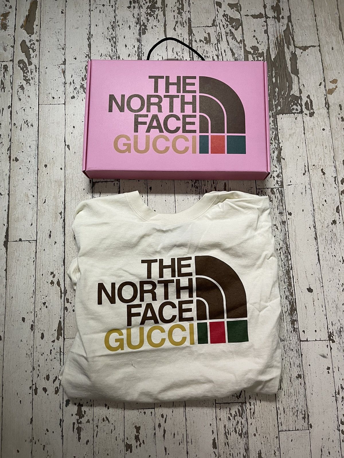 image of Gucci x The North Face T Shirt in Cream, Men's (Size Small)