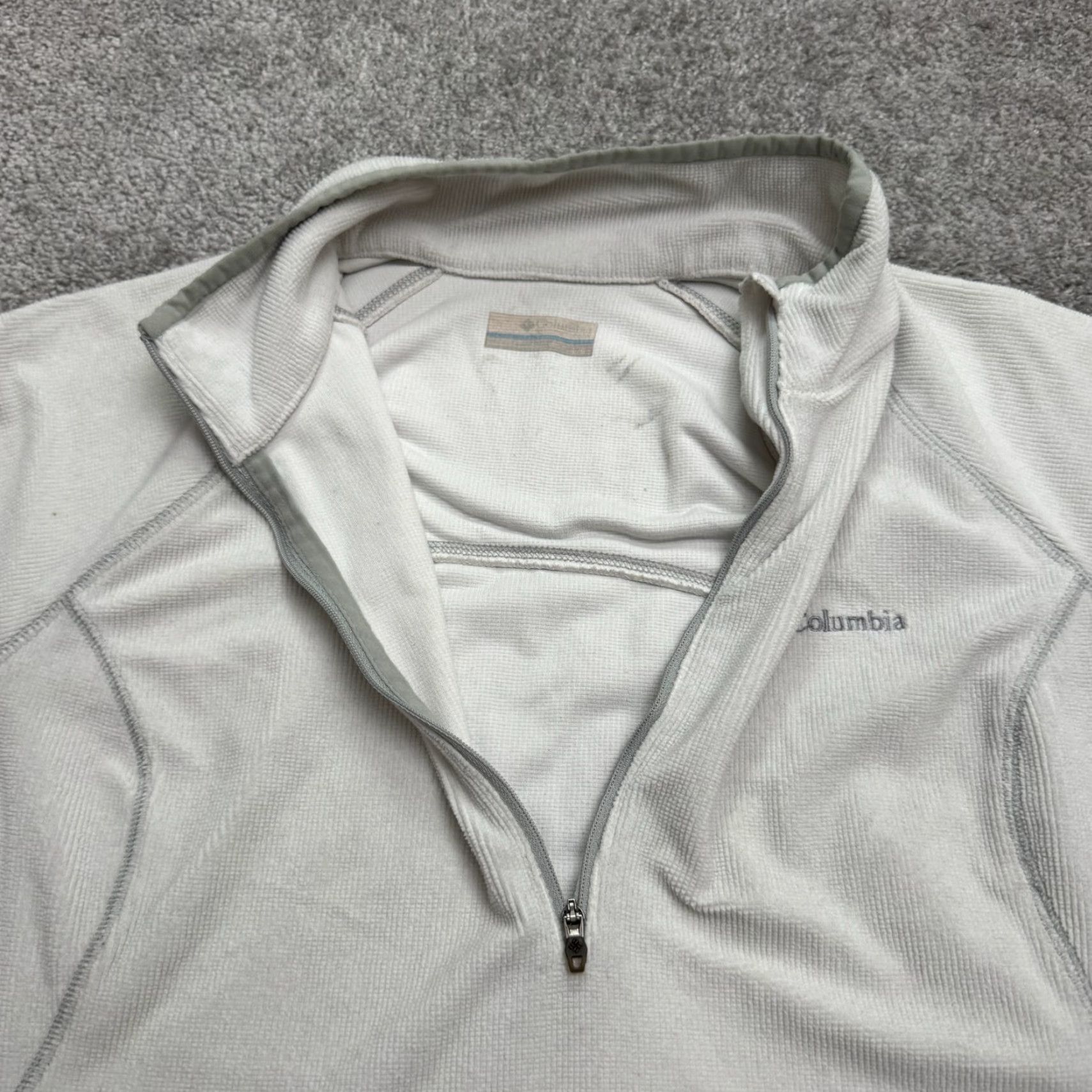 Vintage Columbia Omni Wick 1/4 Zip Pullover Jacket Women Large White Fleece Outdoor Hike Size L / US 10 / IT 46 - 6 Thumbnail