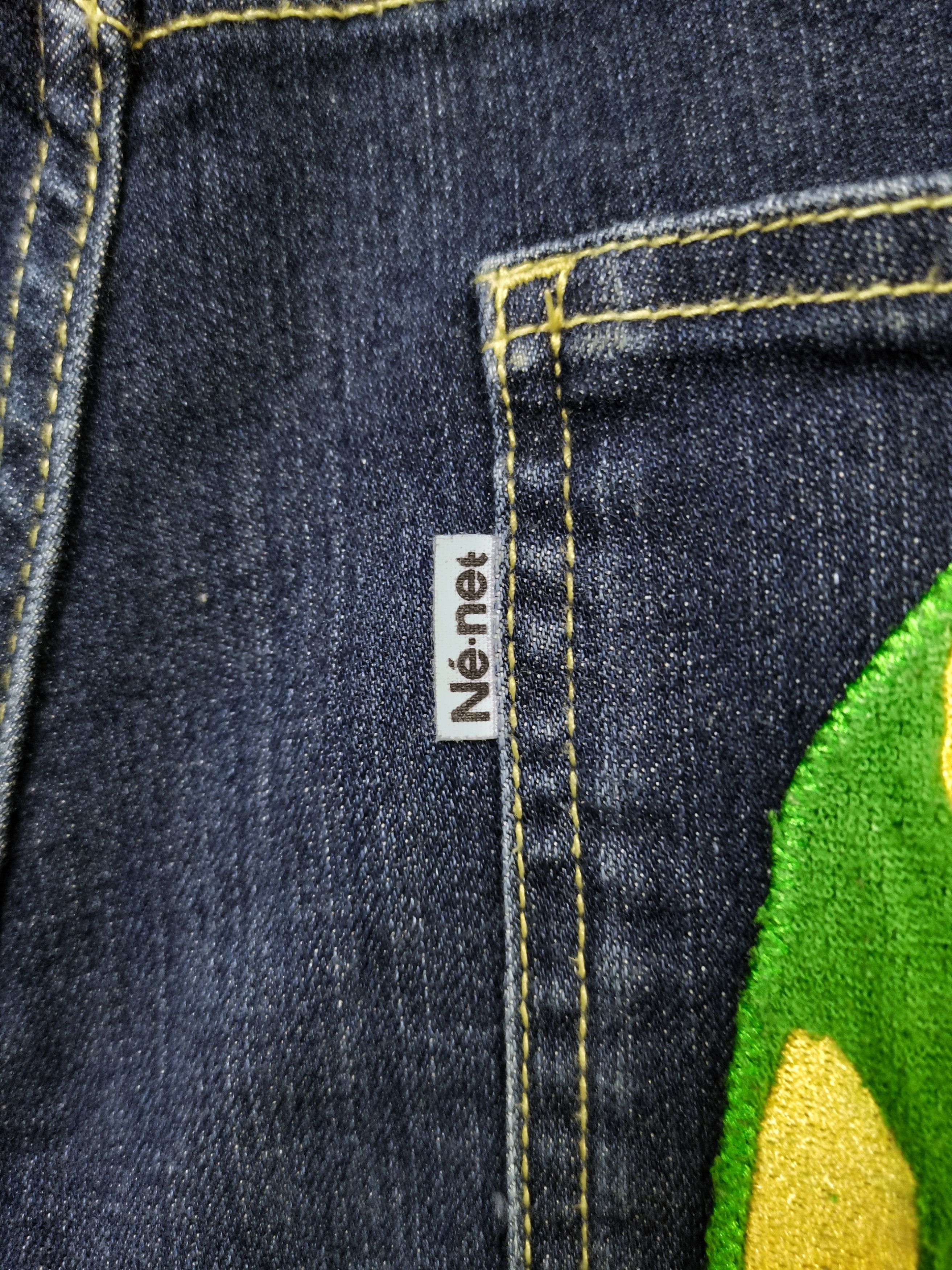 Issey Miyake × Ne-Net NE-NET ISSEY MIYAKE DROP CROTCH JEANS EMBROIDERY DESIGN RARE Size US 29 - 11 Thumbnail