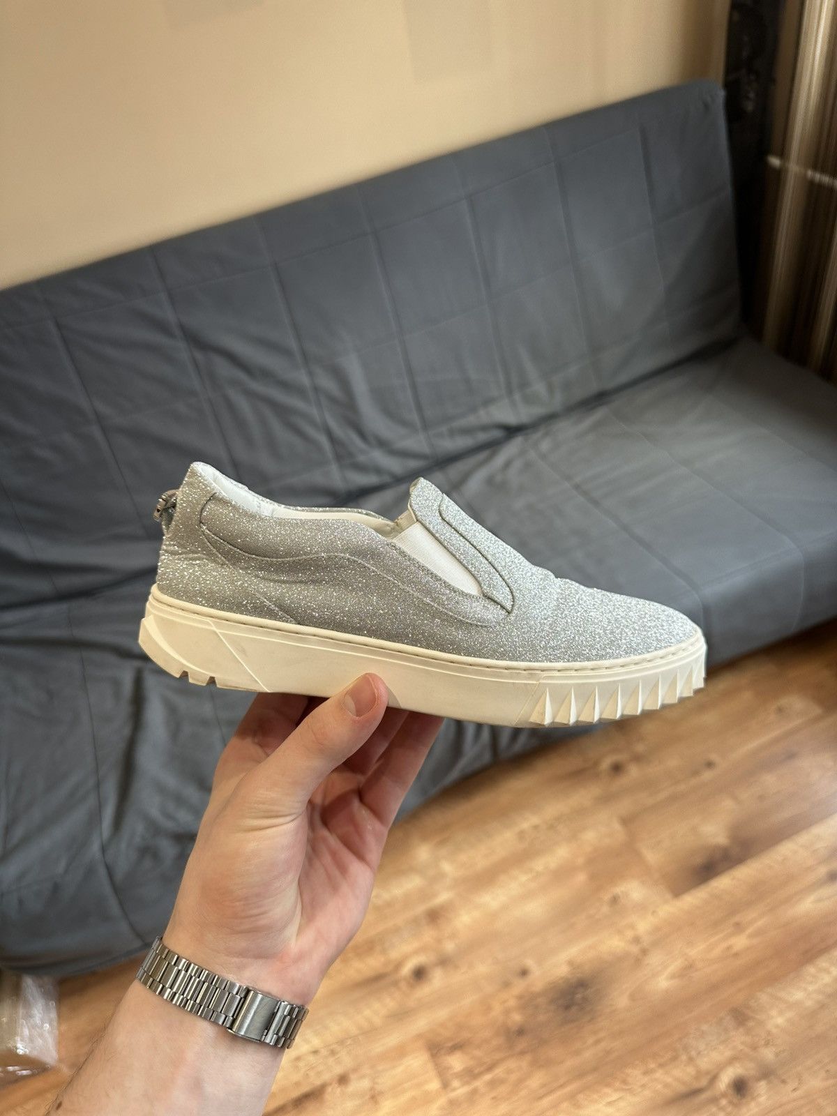 Salvatore Ferragamo Salvatore ferragamo glitter low top slip on sneakers Size US 6 / IT 36 - 2 Thumbnail
