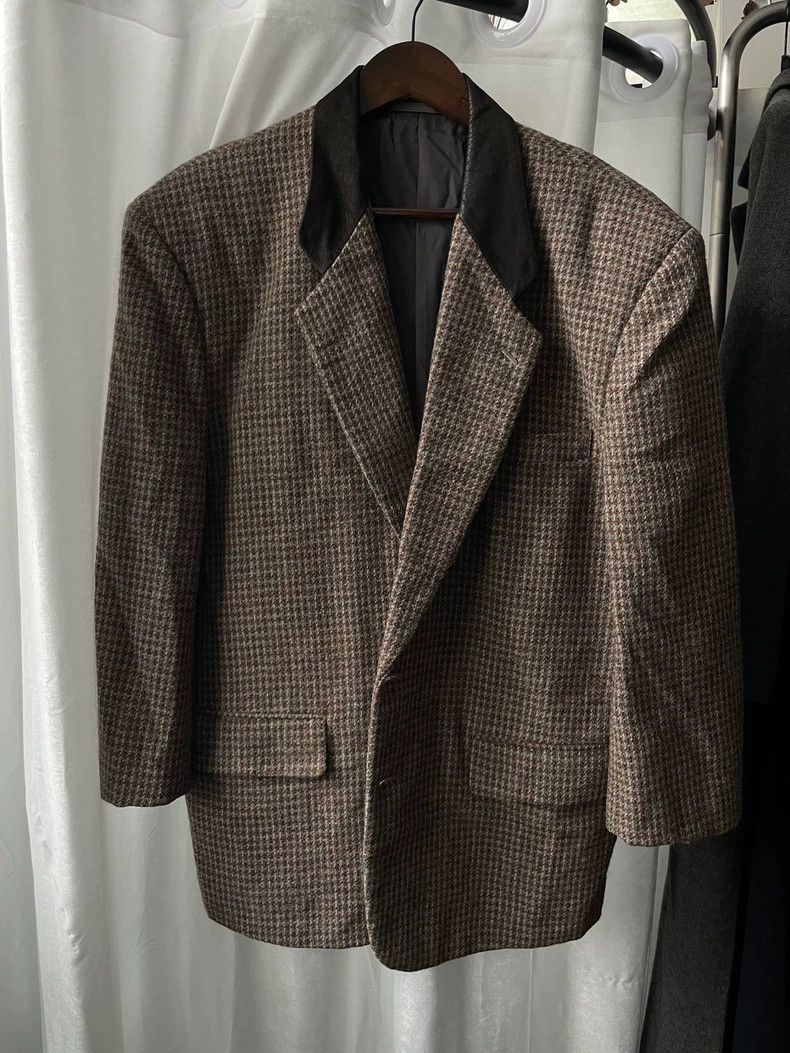 Comme des Garcons Comme des Garçons HOMME Tweed Leather Collar Jacket Size US M / EU 48-50 / 2 - 1 Thumbnail