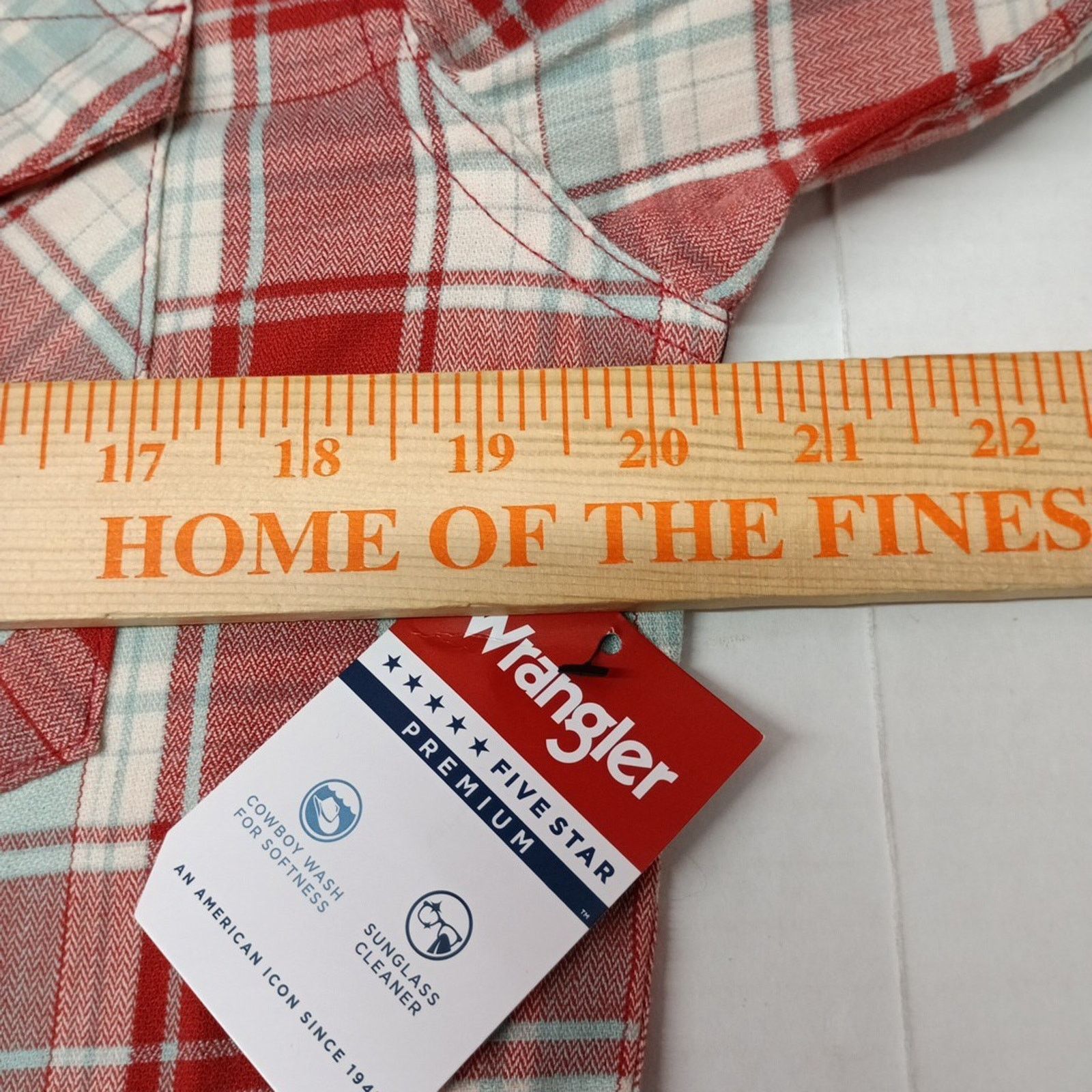 Wrangler Wrangler Cowboy Wash Shirt Men's Size S Red Sky Blue Plaid Size US S / EU 44-46 / 1 - 5 Thumbnail