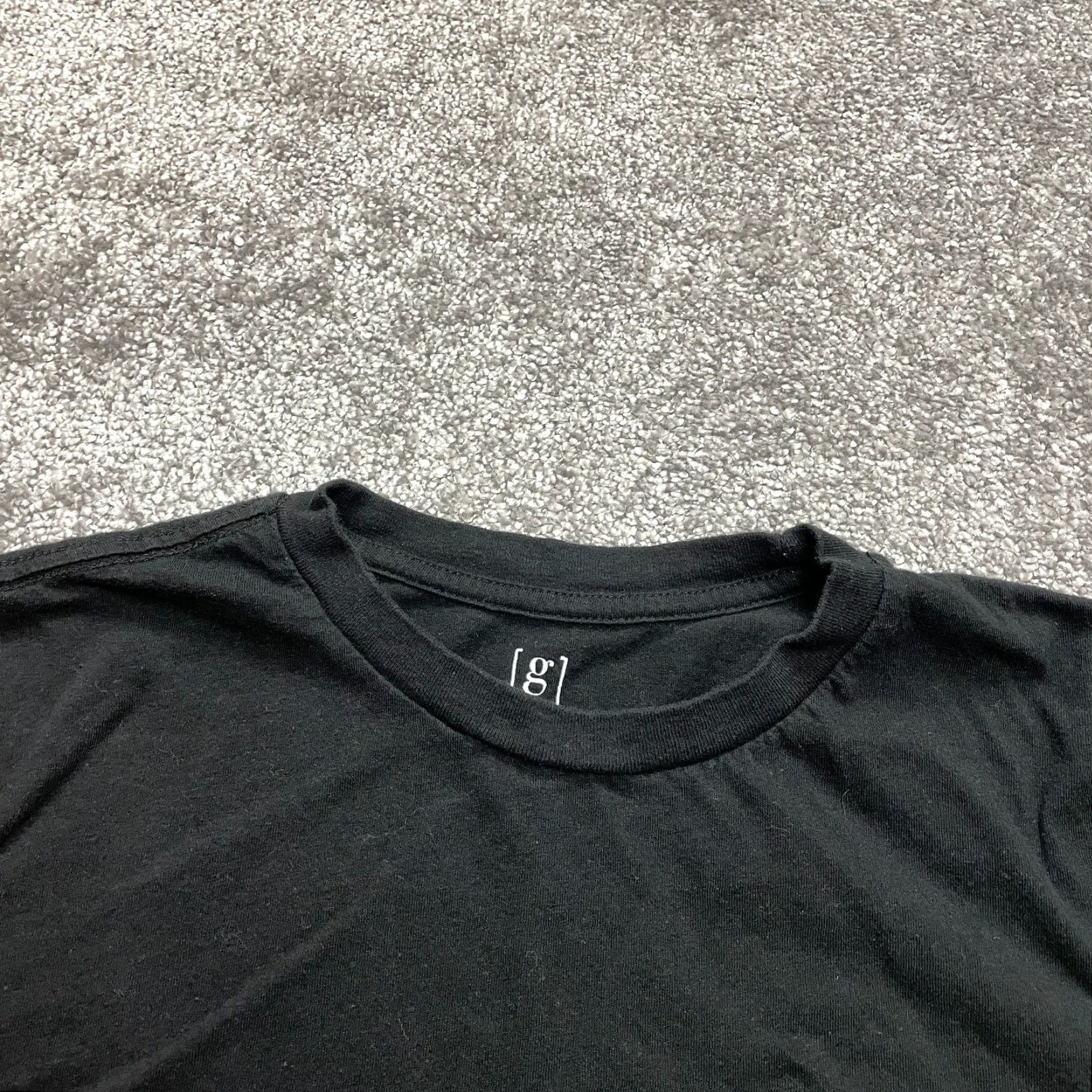 George George Shirt Adult Medium Black Crew Long Sleeve Cotton Solid T-Shirt Mens Regular Fit 38-40 2020s Size US M / EU 48-50 / 2 - 2 Thumbnail