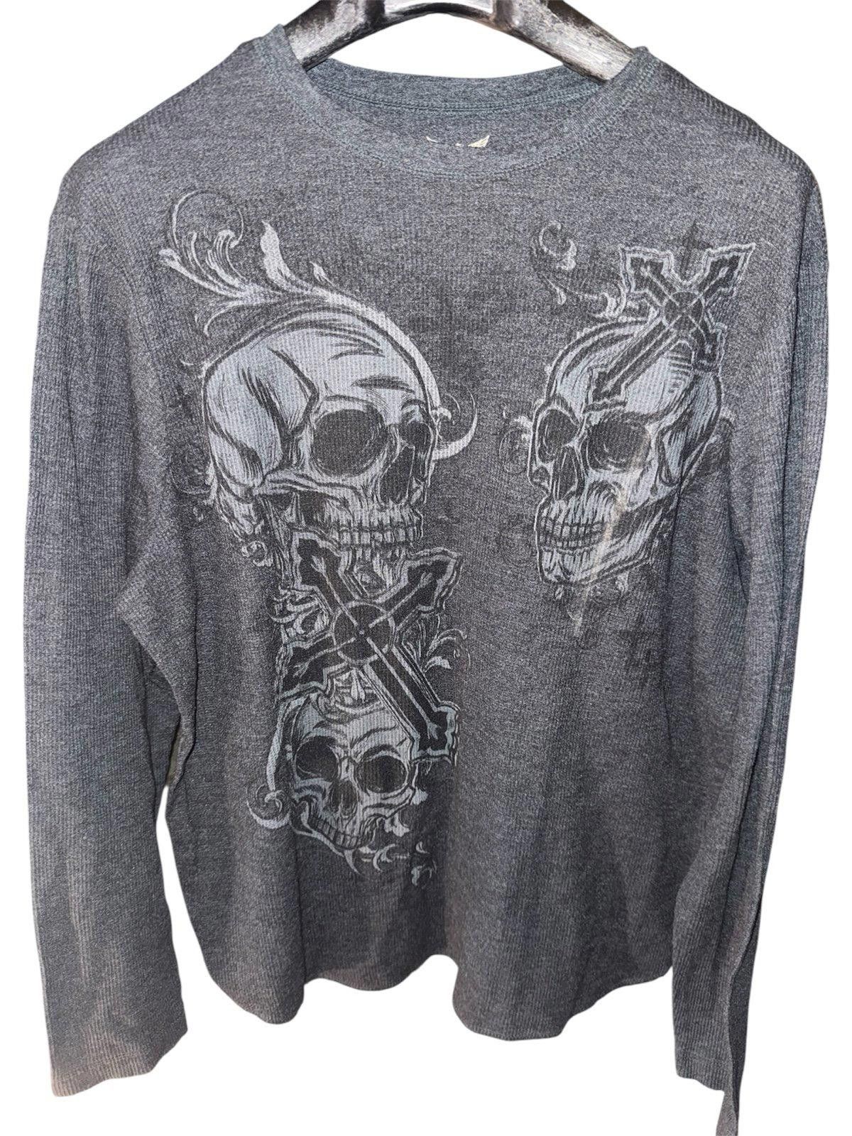 Faded Glory Vintage Y2K Faded Glory Skull Thermal Rare Grail Sz XL Size US XL / EU 56 / 4 - 1 Thumbnail