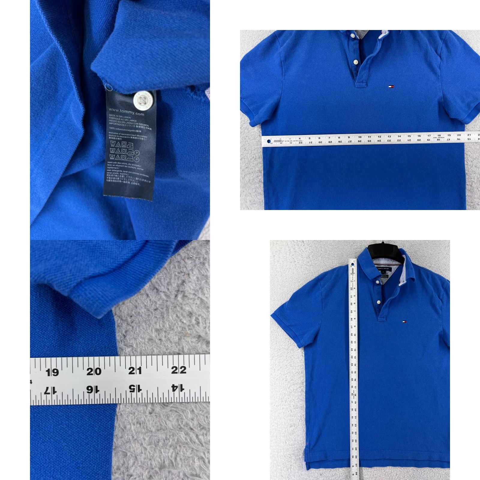 Tommy Hilfiger VINTAGE Tommy Hilfiger Polo Shirt Men Adult Medium Knit Short Sleeve 100% Cotton Blue Polo Golf 90s Style Mens Size US M / EU 48-50 / 2 - 8 Thumbnail