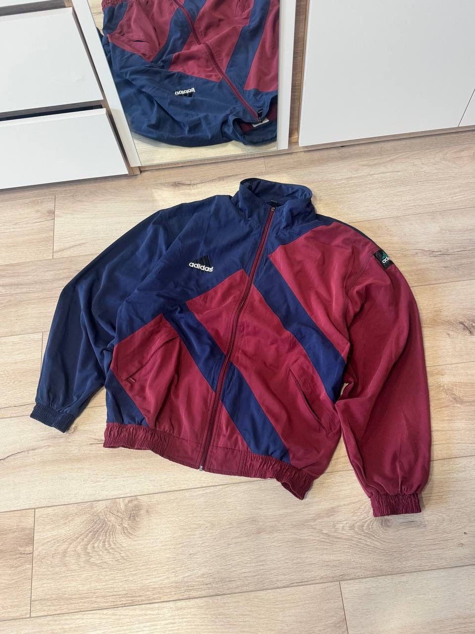 Adidas Retro Adidas Navy Blue Burgundy Tracksuit Jacket Pants Set Size US M / EU 48-50 / 2 - 4 Thumbnail