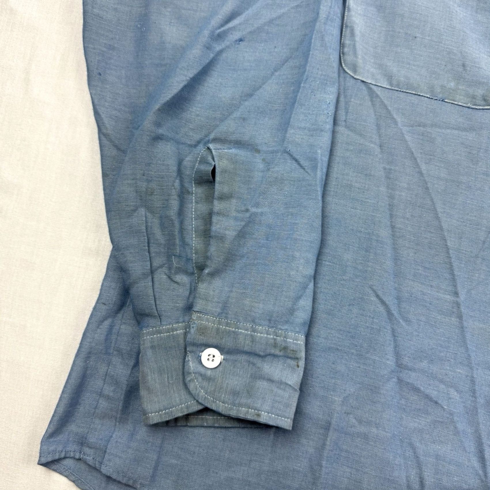Vintage VINTAGE Big Mac Shirt Mens XL Blue Work Button Adult JCPenney THRASHED 70s American Size US XL / EU 56 / 4 - 2 Thumbnail