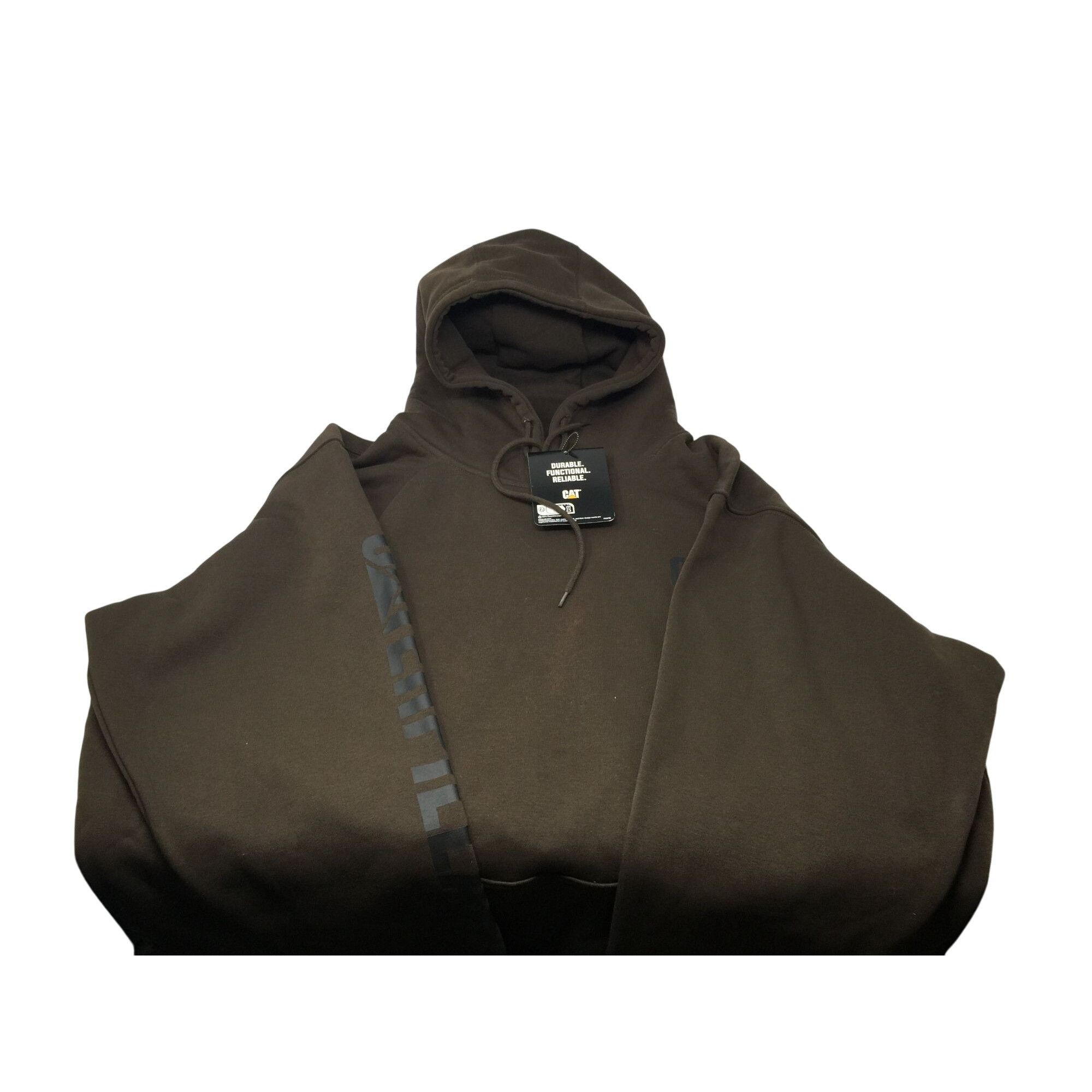 Caterpillar Men's CAT Trademark Banner Hooded Sweatshirt - Coffee Bean - Size US XXL / EU 58 / 5 - 2 Thumbnail