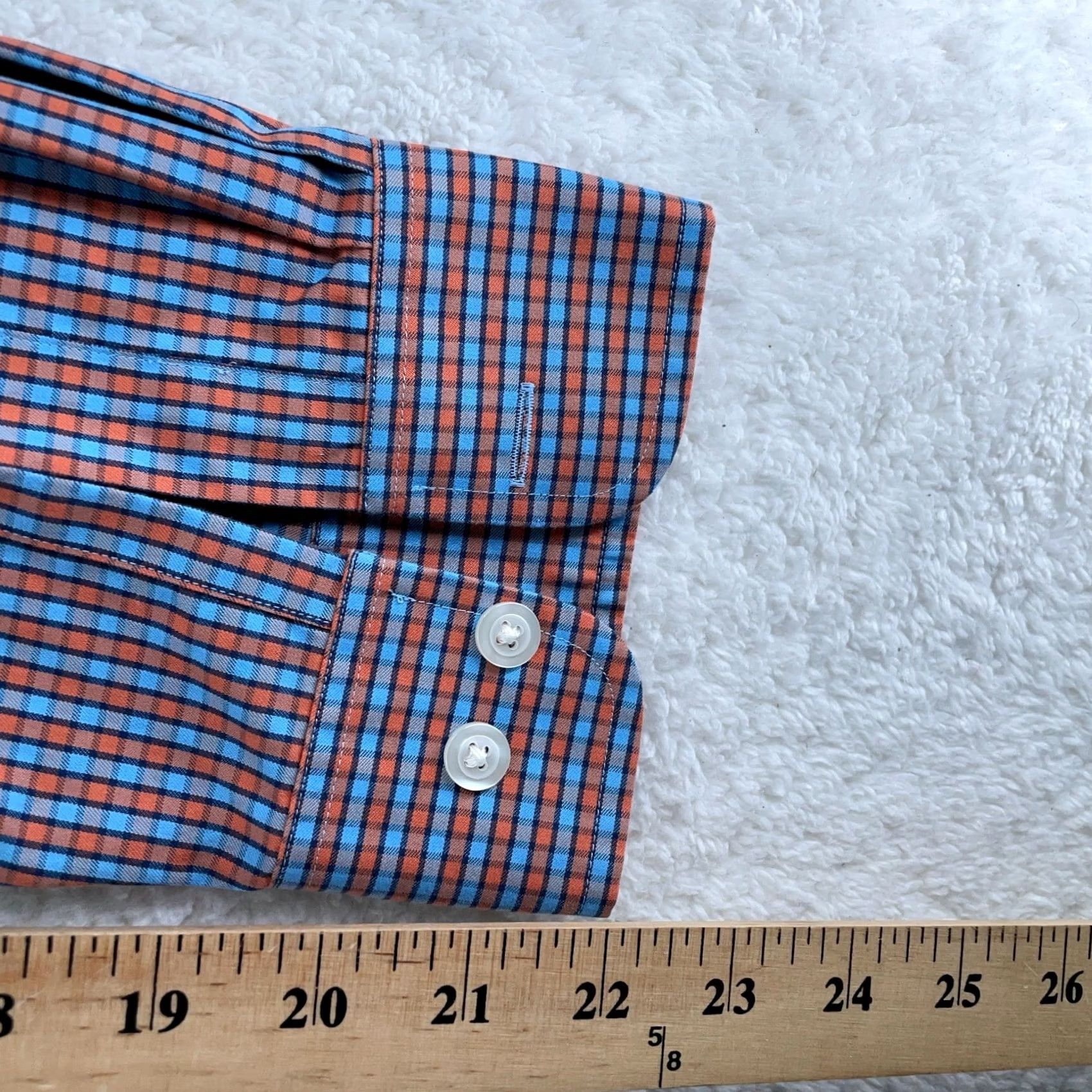 Vintage Duluth Trading Shirt Mens LT Blue Orange Plaid Slim Button Down Size US L / EU 52-54 / 3 - 7 Thumbnail