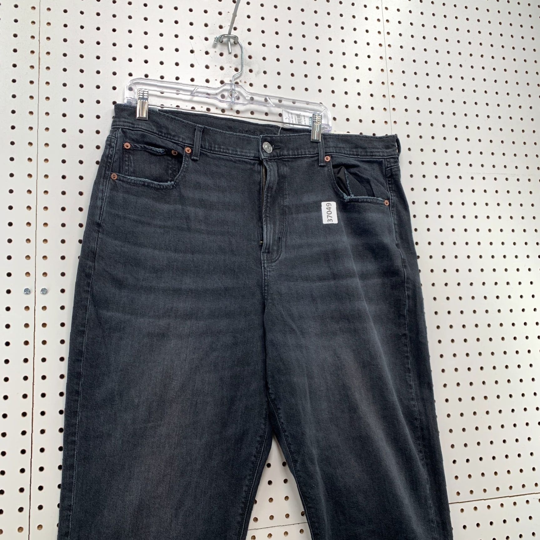 VINTAGE American Eagle Boyfriend Black Jeans 90s Womens 18 Stretch High Rise 38x25