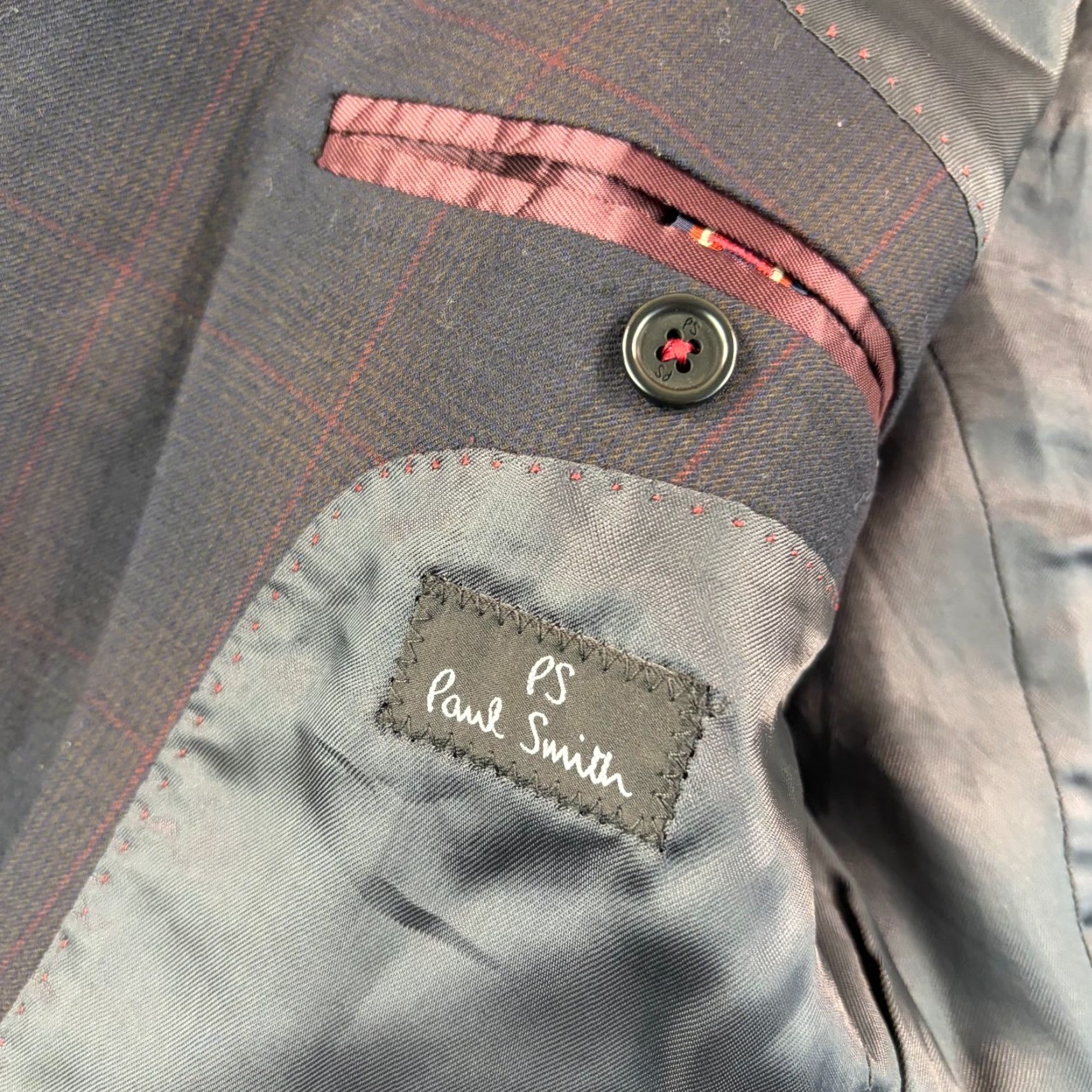 Paul Smith Paul Smith Blazer Jacket Navy Multi Plaid Wool 38 Regular Men Viscose/Wool Dress Coat Blazer Suit Coat Designer Size 38R - 2 Thumbnail