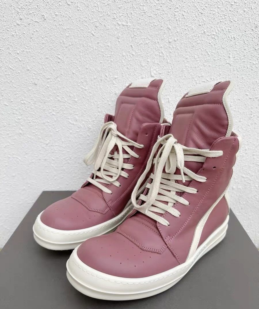 Rick Owens Rick Owens Geobasket pink and white high-top sneakers Size US 8 / IT 38 - 4 Thumbnail