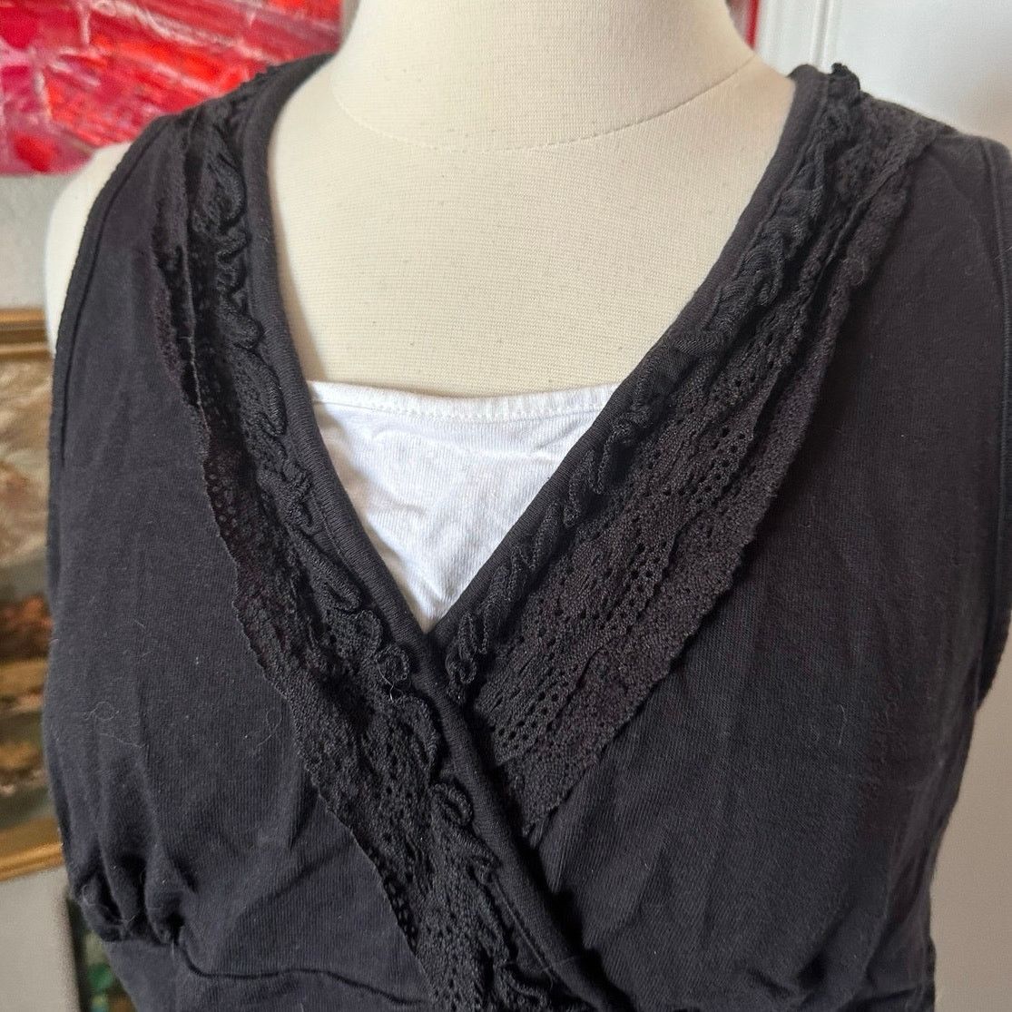 Basic Editions basic editions black white layered tank top Size L / US 10 / IT 46 - 2 Thumbnail