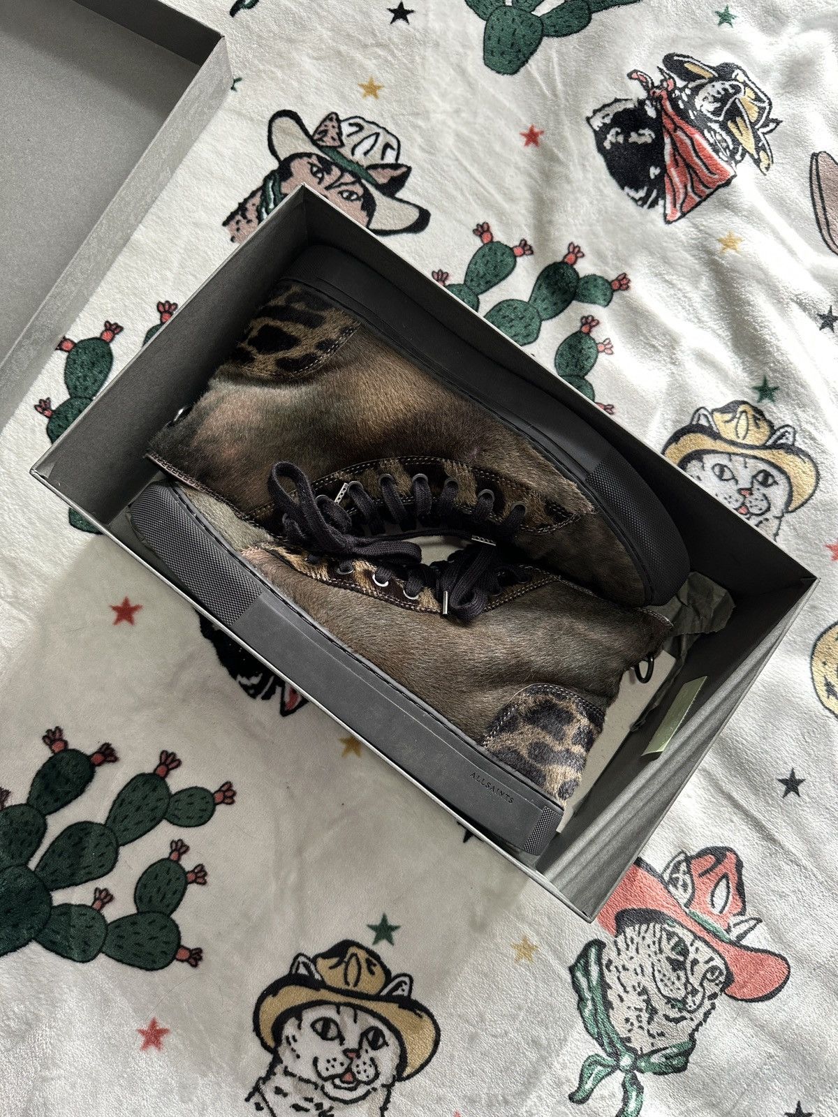 Allsaints Leopard Mohair Hi-Top Sneakers Size US 8 / EU 41 - 10 Thumbnail