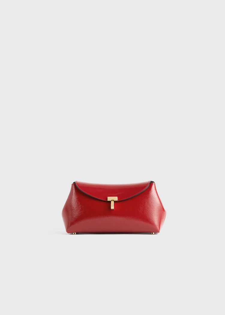 Toteme os11x0726 Size: OS / Mini T-Lock Naplack Clutch in Red Size ONE SIZE - 1 Thumbnail