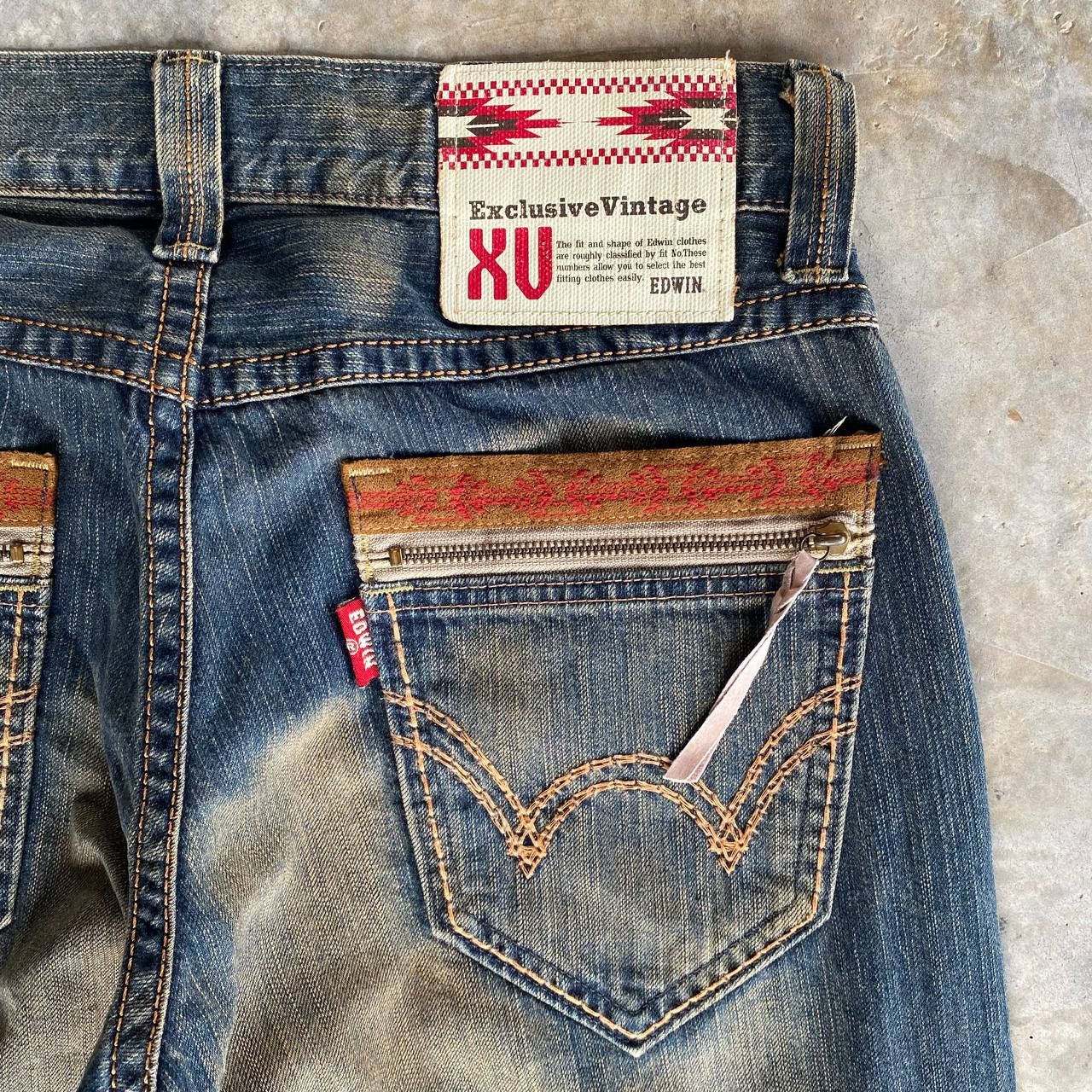 Edwin × Vintage RARE EDWIN JAPAN EXCLUSIVE VINTAGE RUSTY MUDWASH BJ07-19 Size US 32 / EU 48 - 11 Thumbnail
