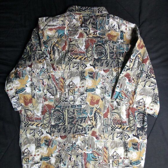 Other Vintage Box Men's Club Abstract Geometric Hawaiian Shirt Size US XL / EU 56 / 4 - 6 Thumbnail