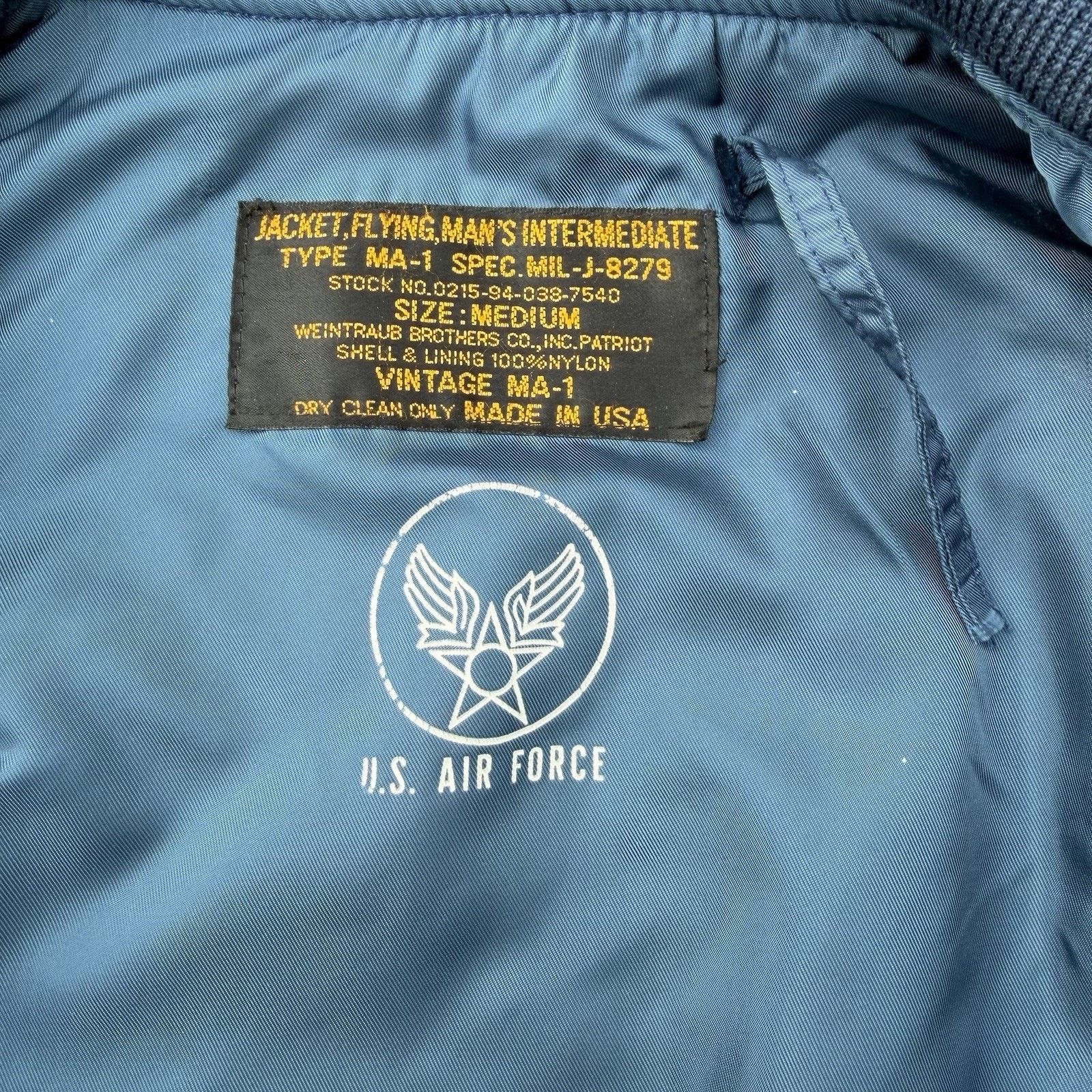 Alpha Industries × Vintage Vintage U.S. Air Force MA-1 Flight Bomber Jacket Weintraub Size US M / EU 48-50 / 2 - 4 Thumbnail