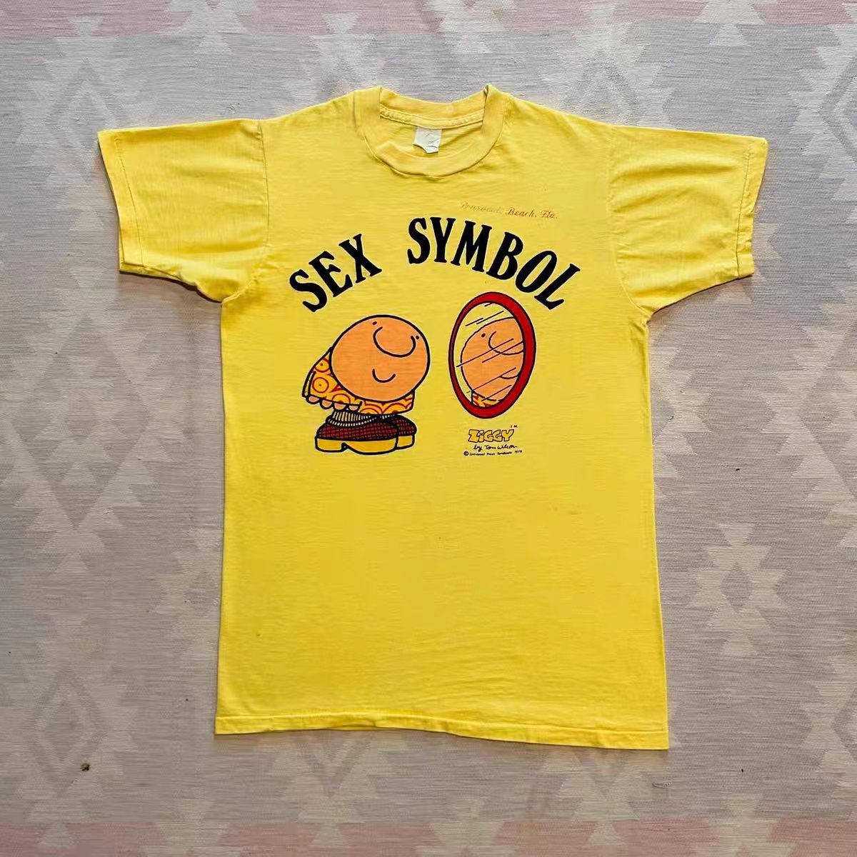 Vintage Yellow washed retro cartoon print cotton t-shirt Size US M / EU 48-50 / 2 - 1 Thumbnail