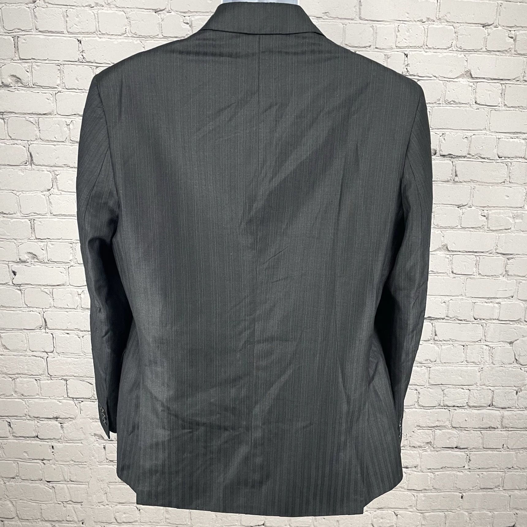 Vintage VINTAGE Turtle Black Stripe Italian Fit Blazer Sport Coat 2 Button Notch Vented Jacket Size 40R Mens Classic Blazer Size 40R - 2 Thumbnail