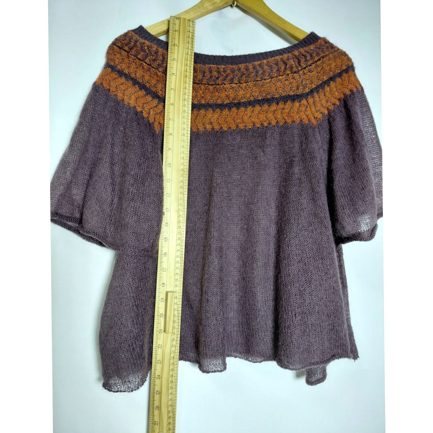 Free People Free People Off-Shoulder Knit Top Purple Orange Short Sleeve Women XS Size XS / US 0-2 / IT 36-38 - 8 Thumbnail