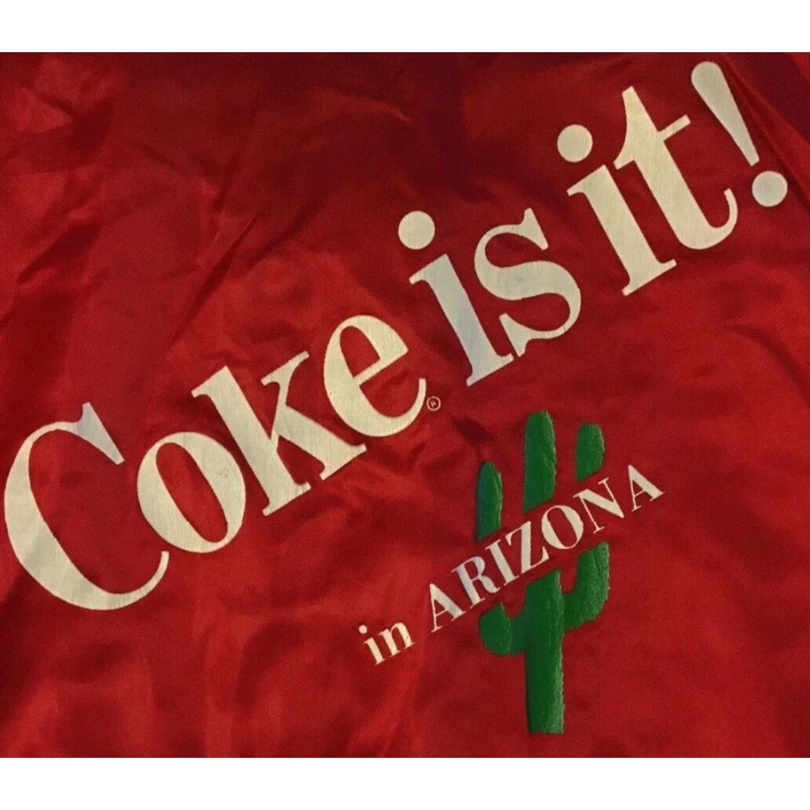 Vintage Vtg 80s Coke Phoenix Faded Promo Satin Jacket - Boxy Fit, 2XL, Blue, Coca Cola, US Made, Bomber, Mens Size US XXL / EU 58 / 5 - 3 Thumbnail