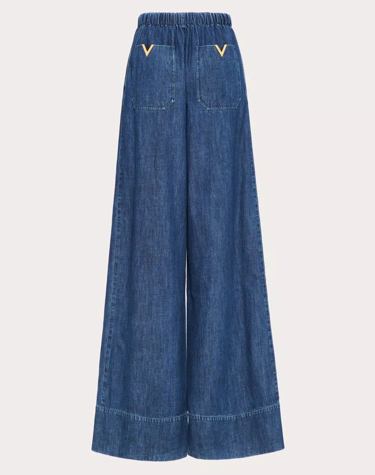 Valentino o1s1wg110625 Chambray Denim Trousers in Medium Blue Size 28" / US 6 / IT 42 - 2 Thumbnail