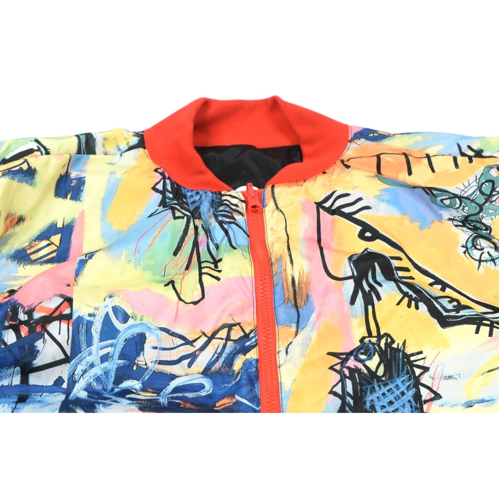 Reason Reason Jean Michel Basquiat Reversible Bomber Jacket Mens L Black Graffiti Size US 33 - 4 Thumbnail