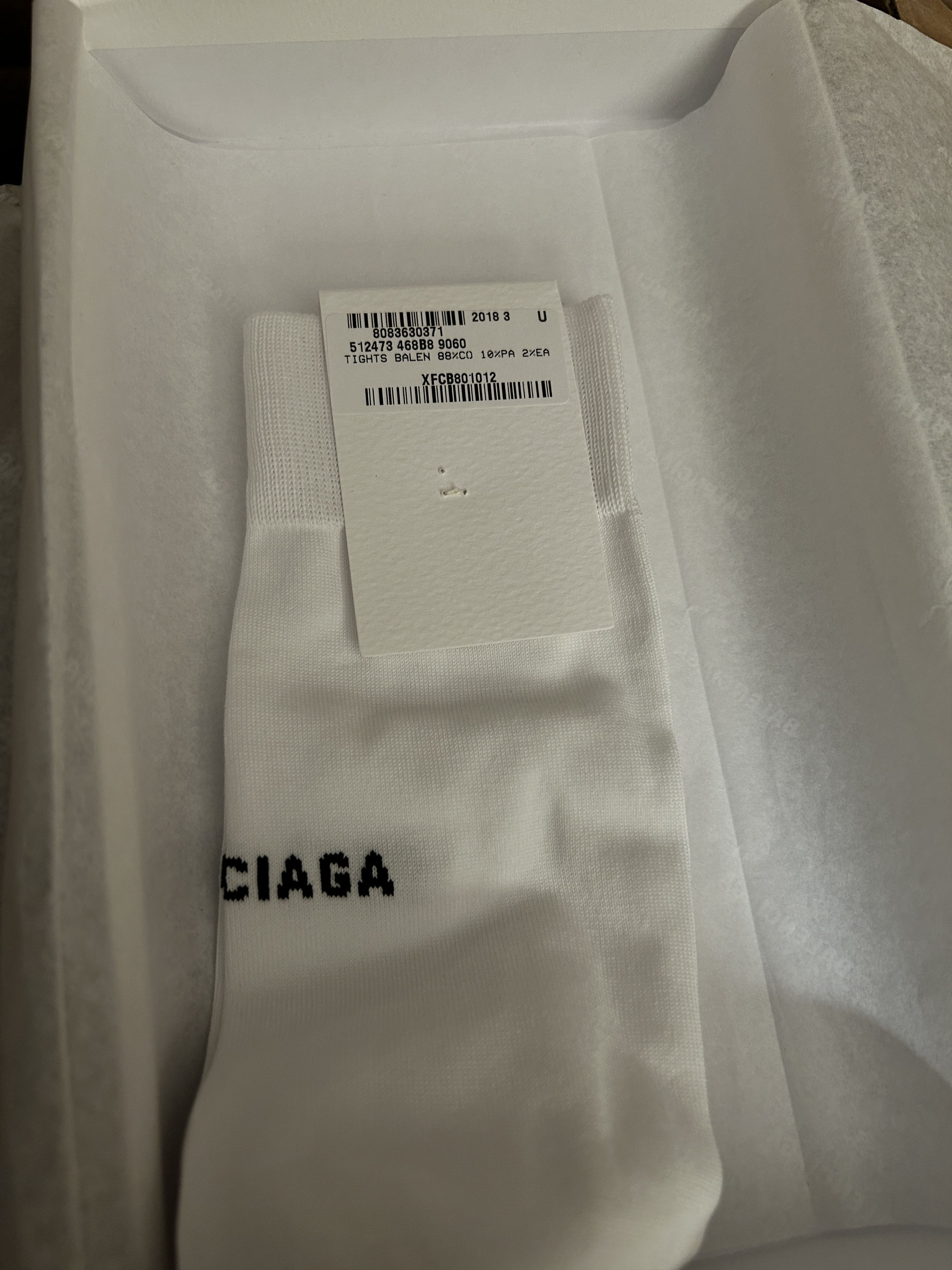 Balenciaga Balenciaga White logo Socks Cotton Size Medium Size ONE SIZE - 3 Thumbnail