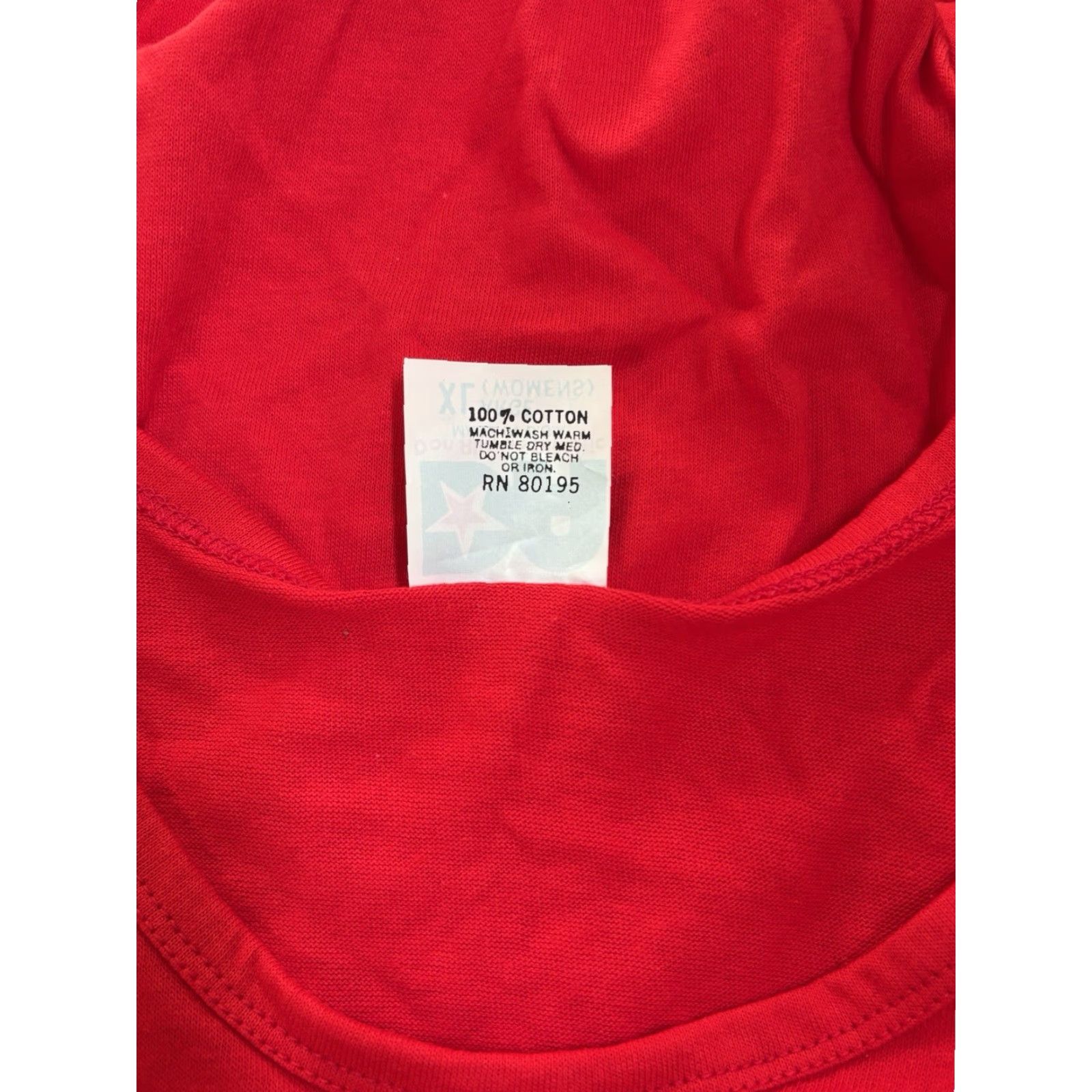 Vintage VINTAGE Don Alleson Crop Tank Womens XL Deadstock NWOT 90s USA Made Red Cotton Sleeveless Crop Tank Womens 90s Vintage Don Alleson Crop Tank Size XL / US 12-14 / IT 48-50 - 5 Thumbnail