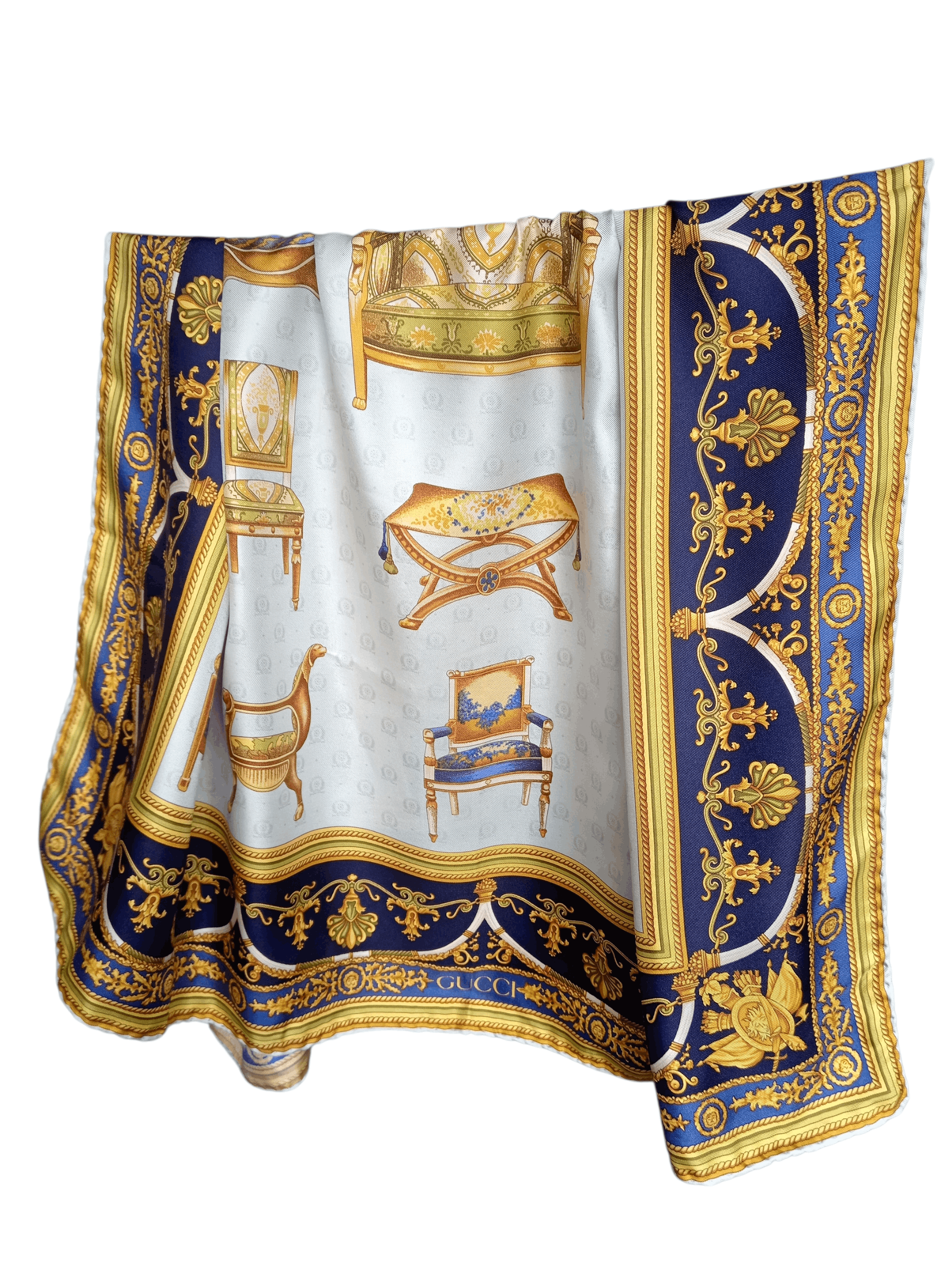 Gucci Gucci Chair Pattern Scarf in 100% silk pre Owned Size ONE SIZE - 1 Thumbnail