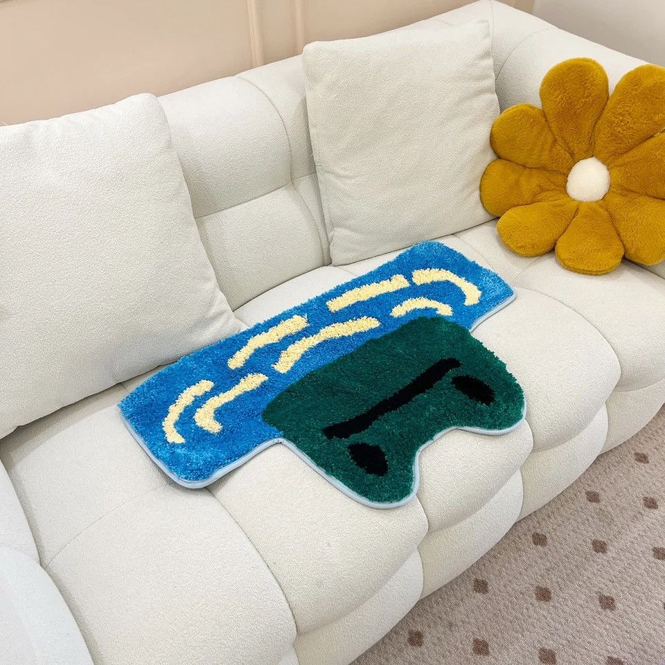 Vintage Frog Tufted Rug Funny Thickened Non Slip Foot Size ONE SIZE - 3 Thumbnail