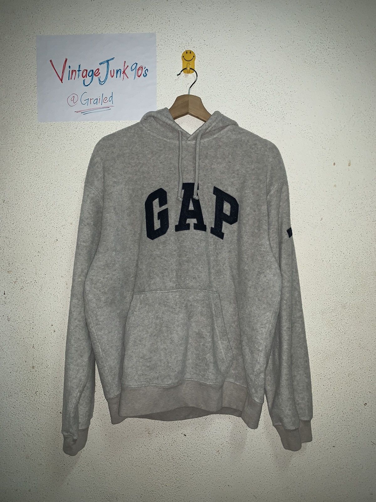 image of Gap Fleece Hoodie Sweatshirts in Grey, Men's (Size Large)