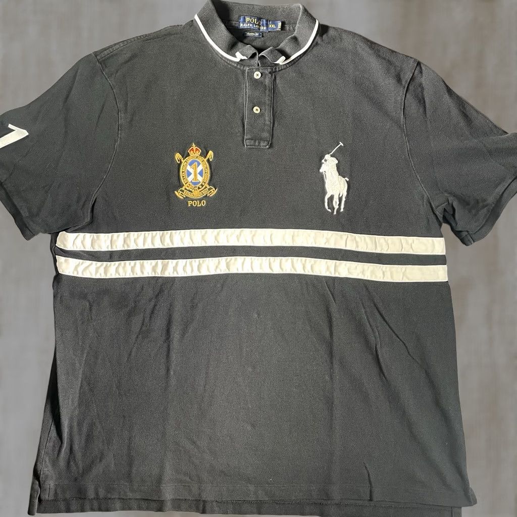Polo Ralph Lauren Polo Ralph Lauren Polo Mens XXL Embroidered Crest Big Pony Short Sleeve Collared Classic Cotton Black Size US XXL / EU 58 / 5 - 1 Thumbnail