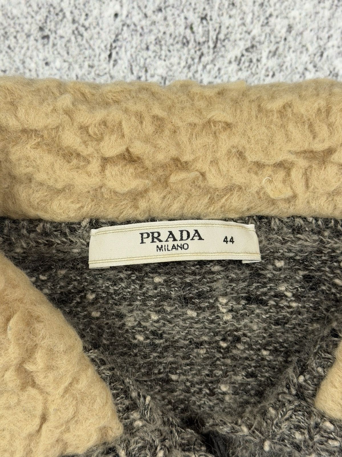 Prada Prada Charcoal Mohair Cardigan with Shearling Trim size 44 Size M / US 6-8 / IT 42-44 - 13 Thumbnail