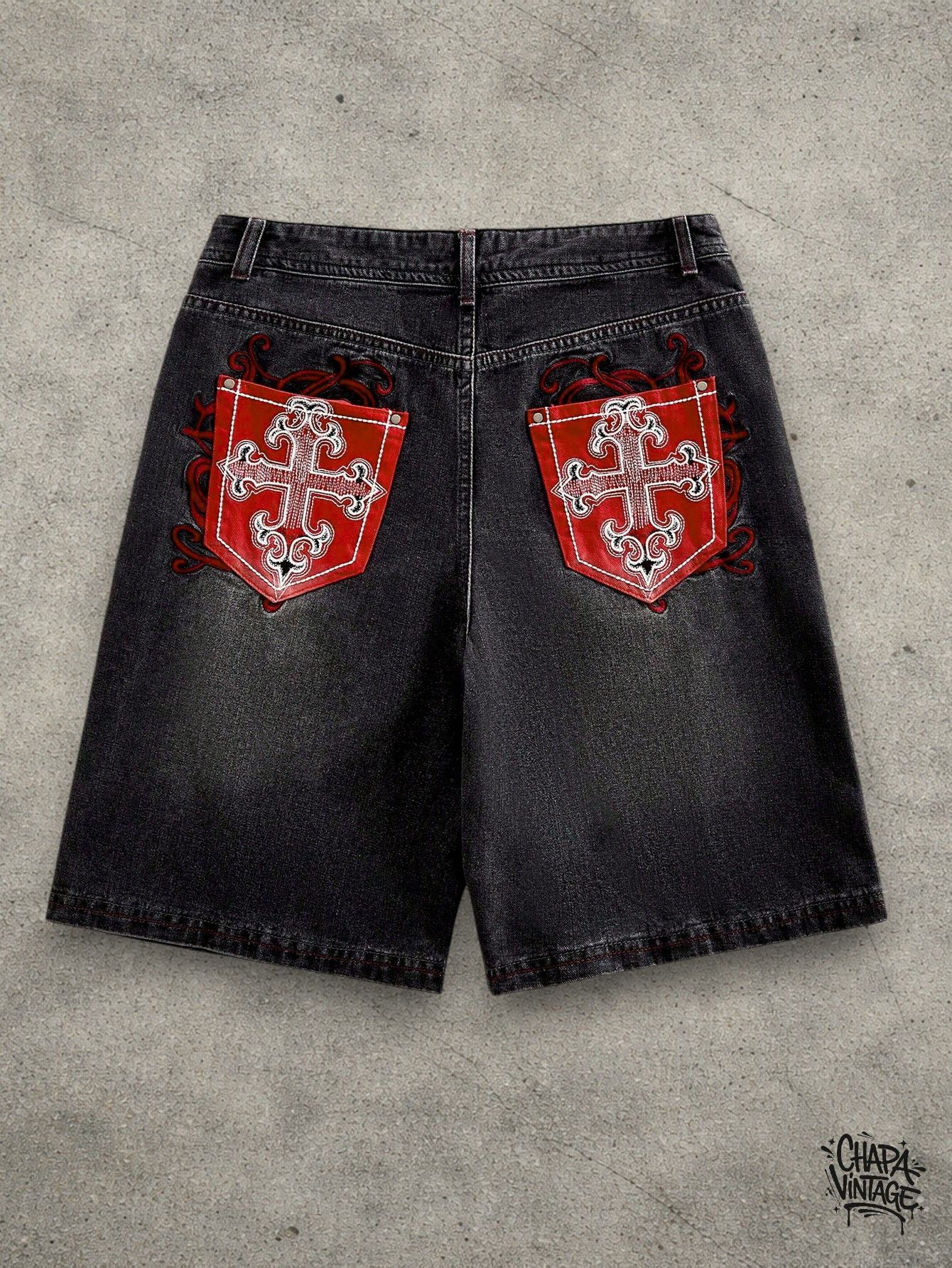 Vintage Washed dark shorts Size US 32 / EU 48 - 1 Thumbnail