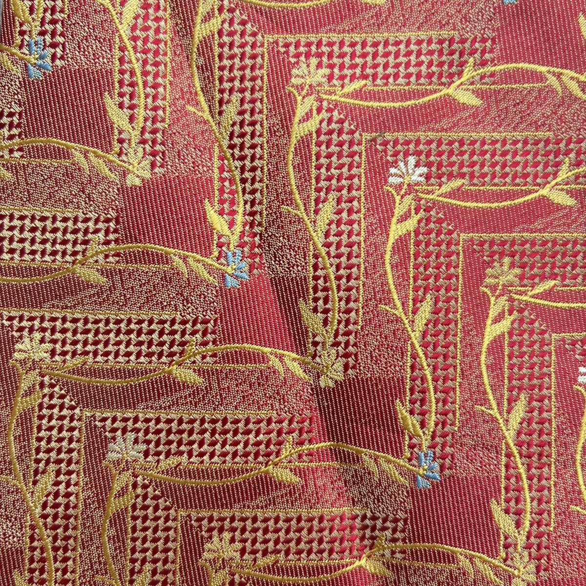 Other Alfredo Versace Silk Tie Red Gold Floral Jacquard Size ONE SIZE - 5 Thumbnail